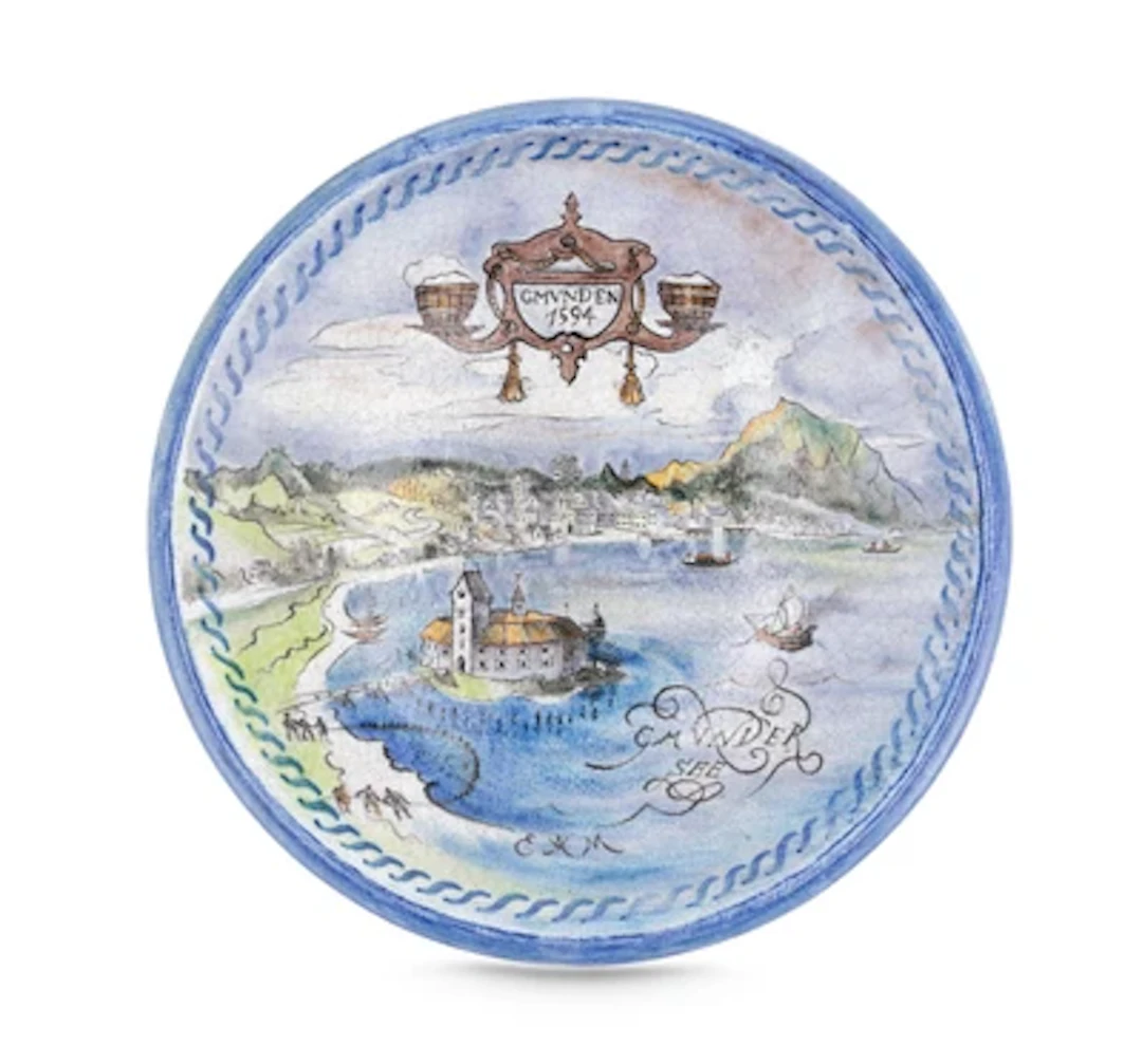 Ernst August von Mandelsloh, a wall plate 'Gmunden 1594', Schleiss