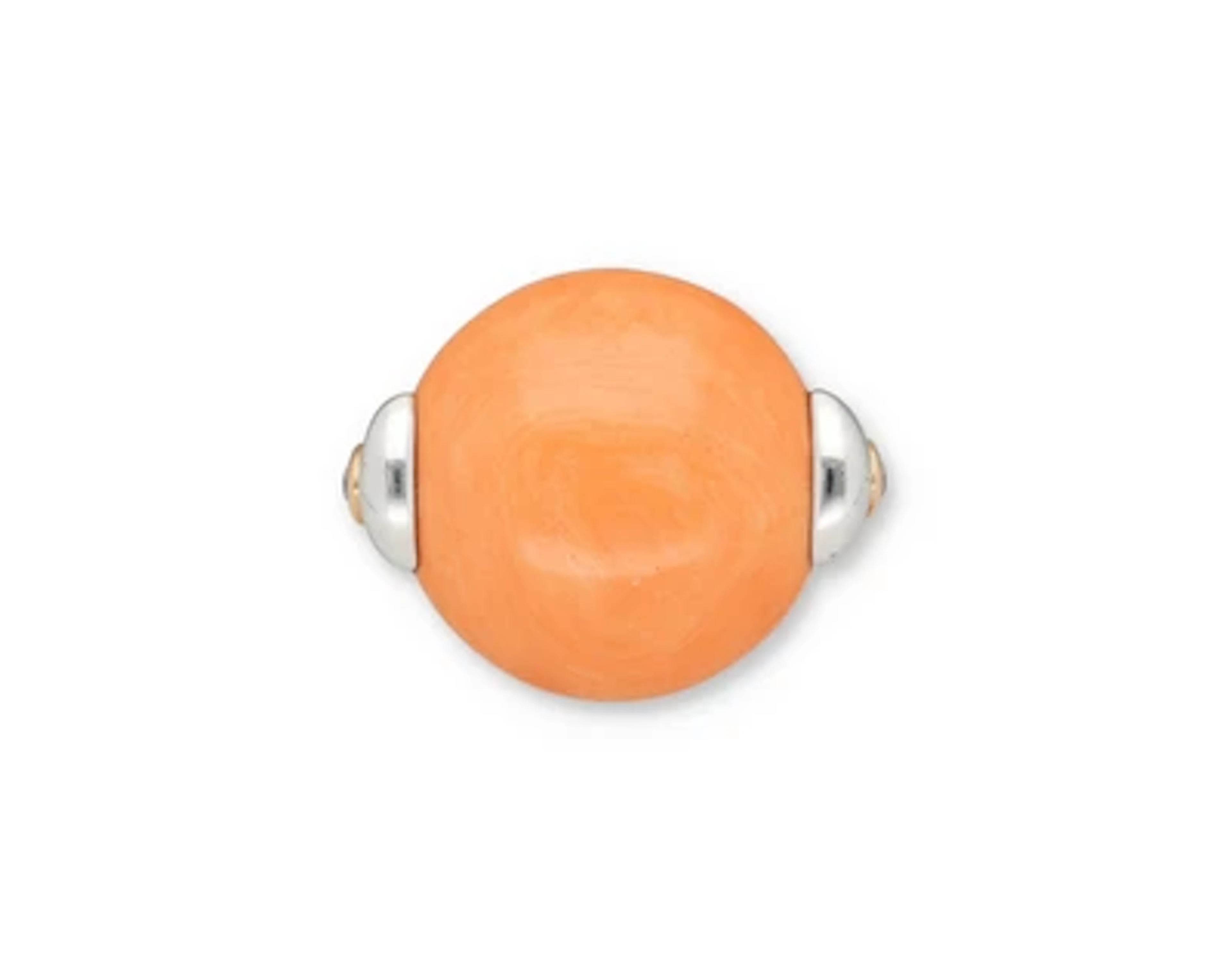 Sillam Ring mit Koralle u. pinkfärbigen Saphiren