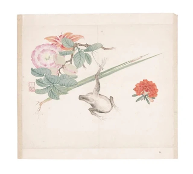 Aisin Gioro Yongxing (1752-1823), Leaping Frog with flower