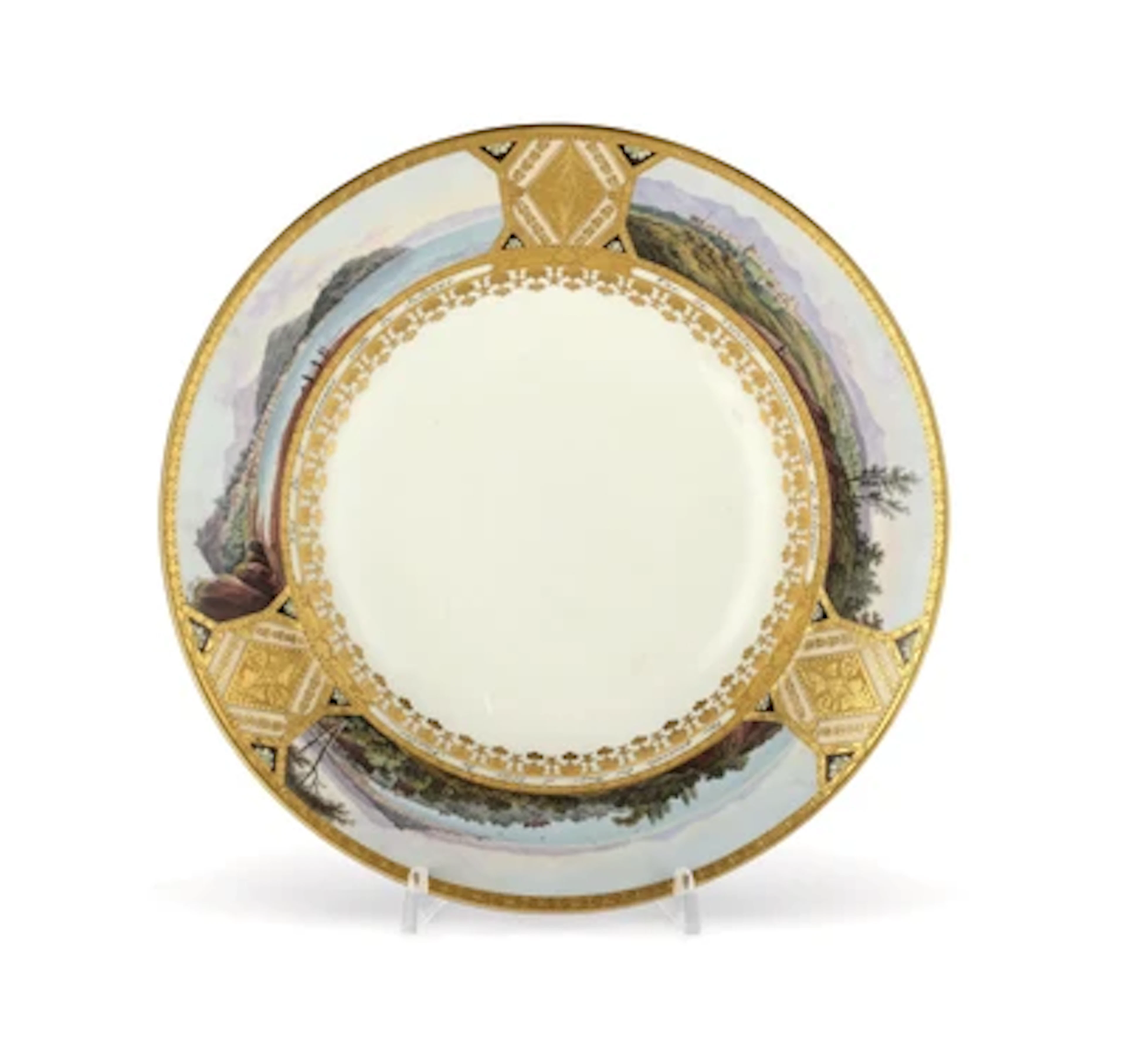 A Panorama Plate with Views of Southern Italy, Imperial Porcelain