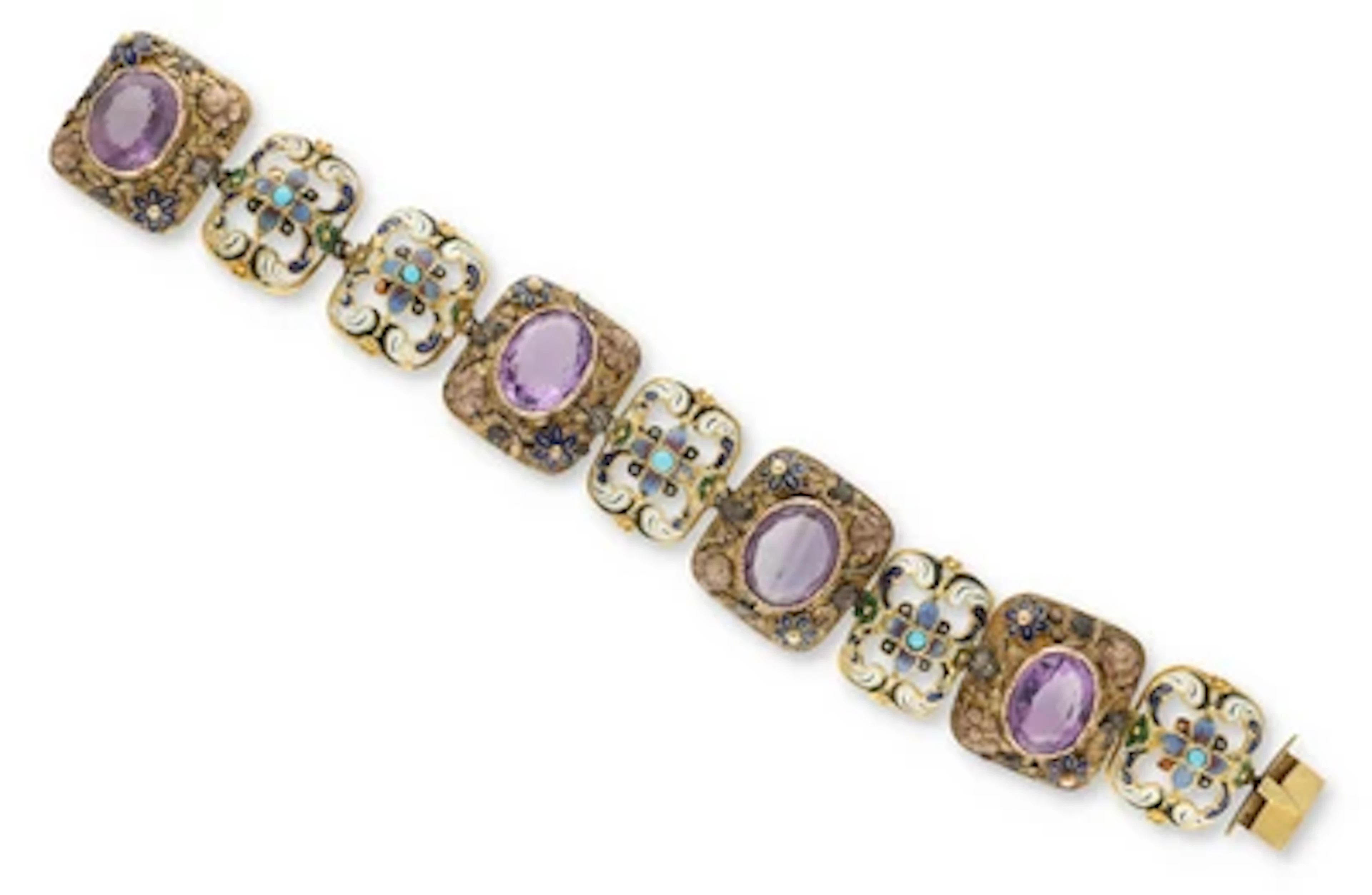 Email Amethyst Armband mit behandelten Türkisen