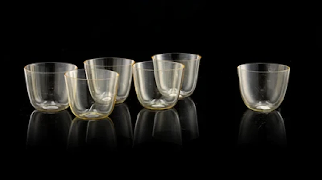 Hans Harald Rath, six cocktail or mocha beakers from drinking service