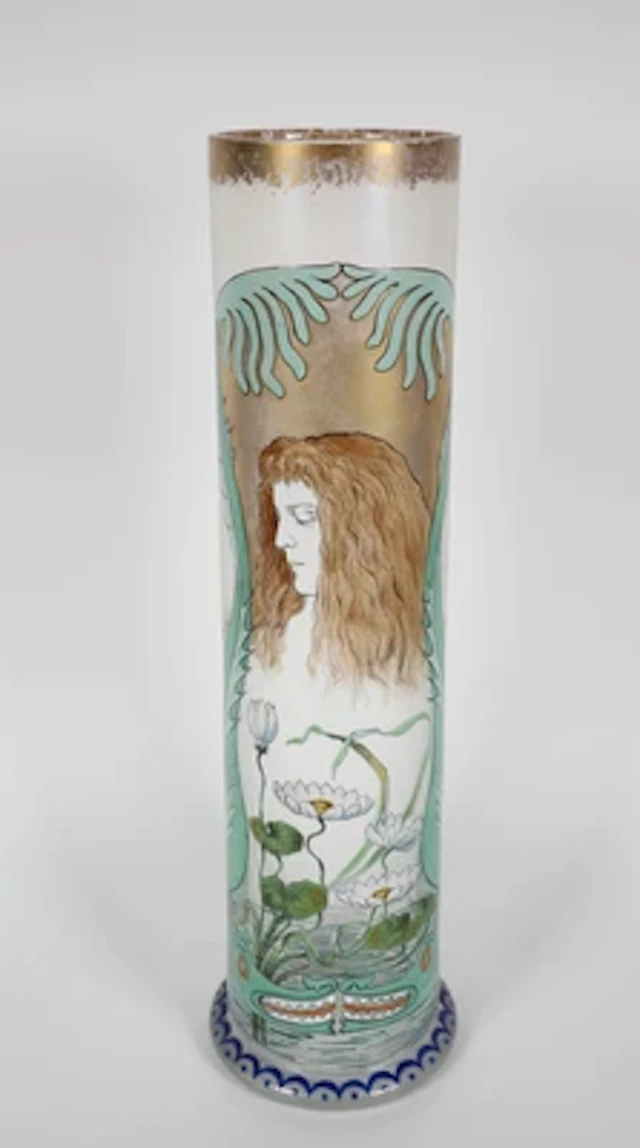 Stangenvase, Raffinerie und Glasfabrik Fritz Heckert, Petersdorf, um 1900