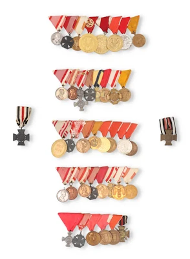 K. u. k. Armee, 1. und 2. Republik - Konvolut von 5 Ordensspangen