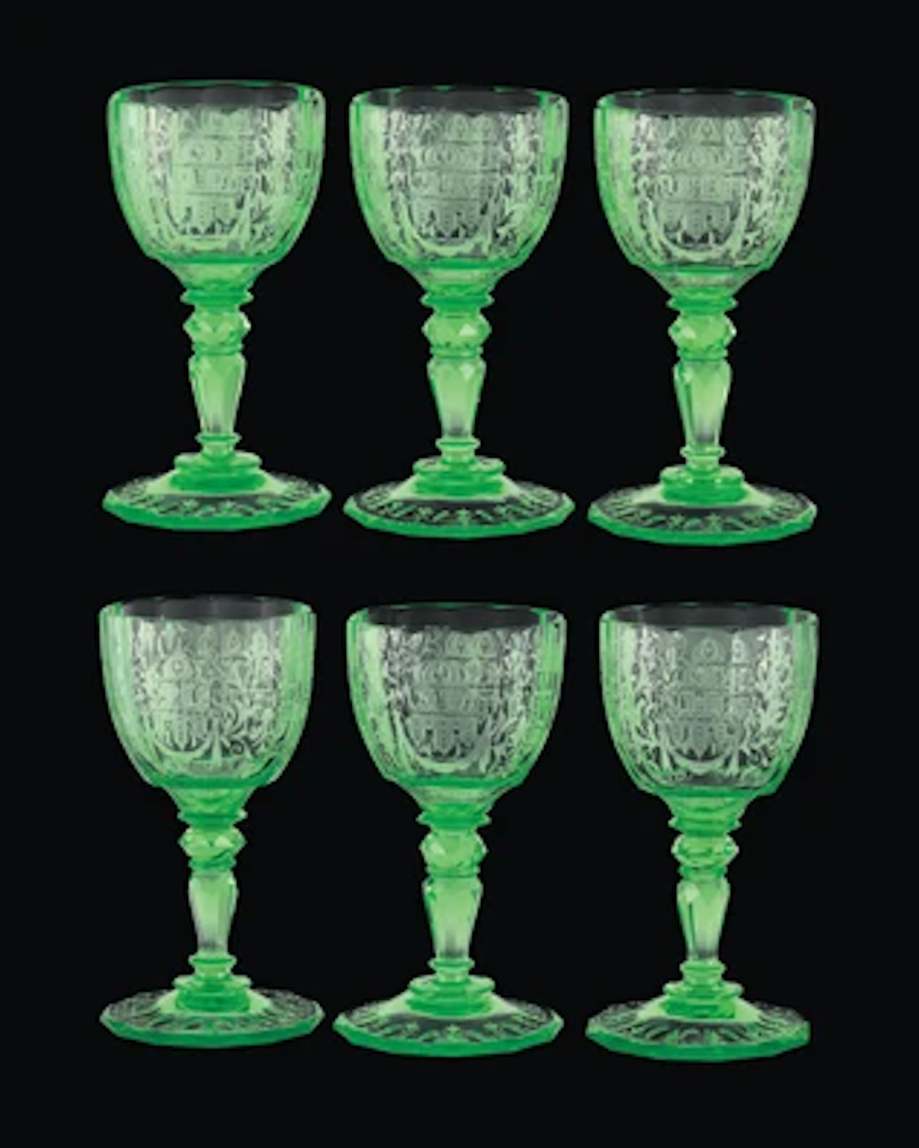 Six Rhine Wine Glasses, TS 206 Maria Theresa, J. & L. Lobmeyr, Vienna