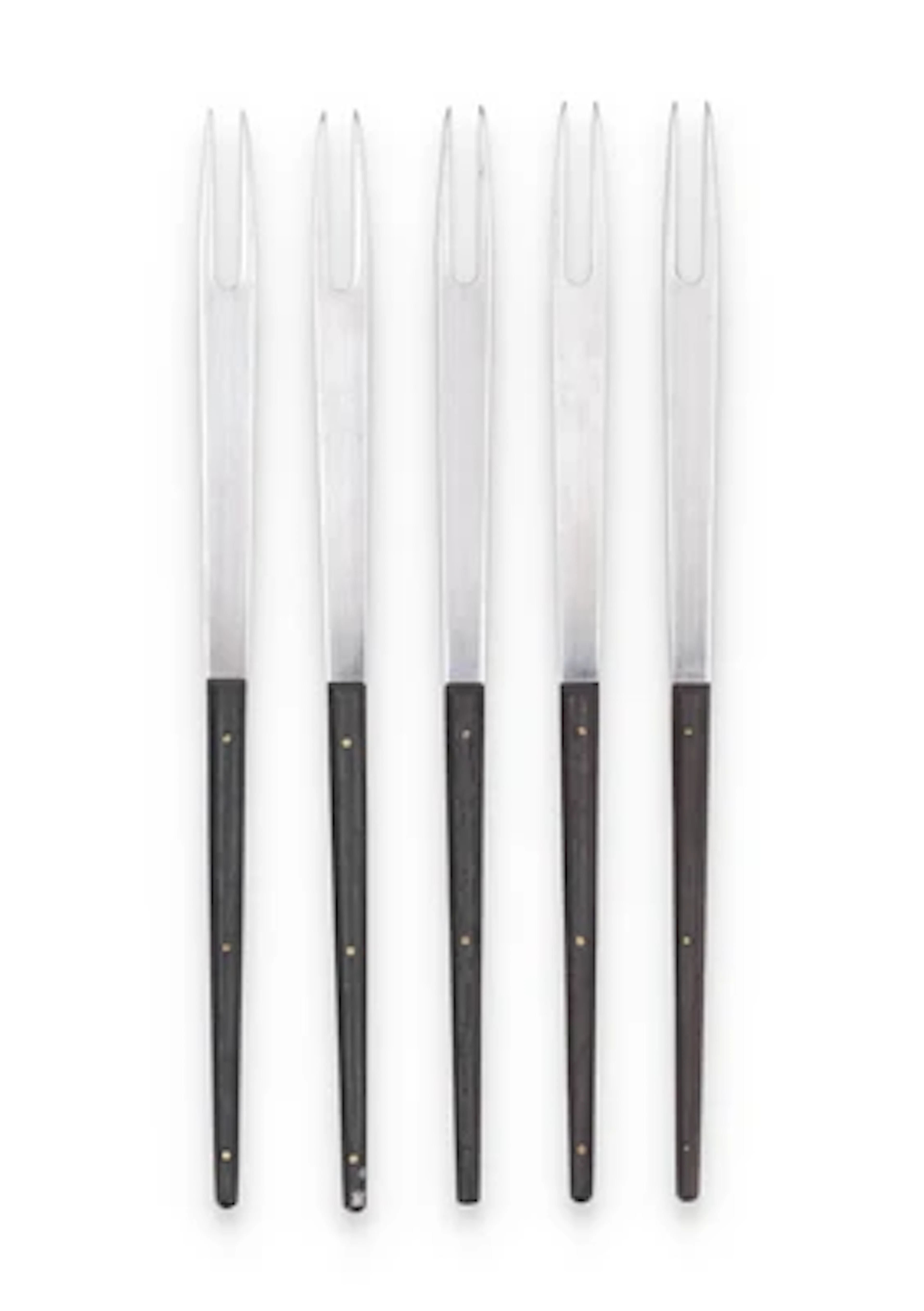 Five fondue forks, model number 1012, Carl Auböck III, Vienna, c. 1951