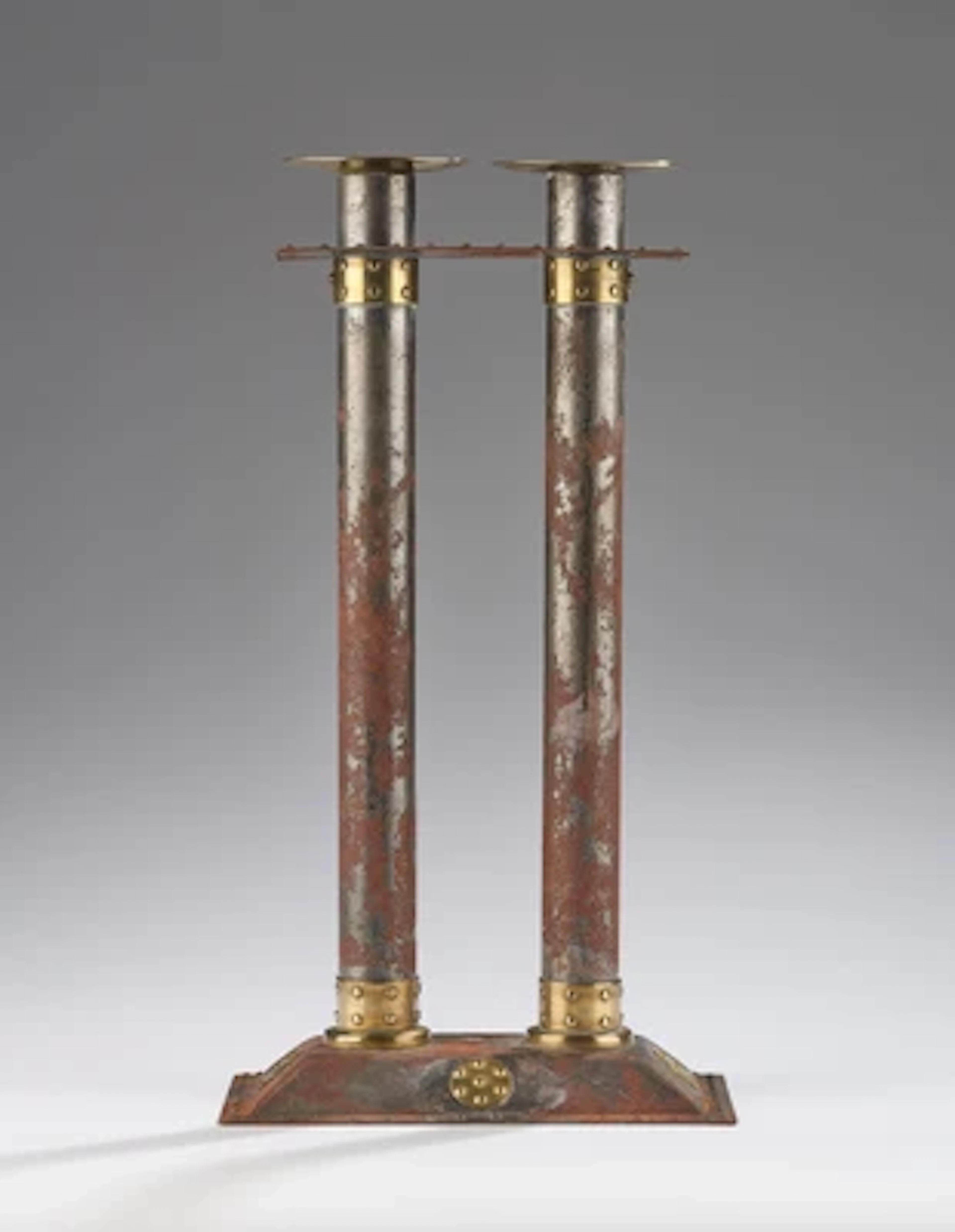 A two-light candleholder, attributed to Josef Maria Olbrich, c. 1900