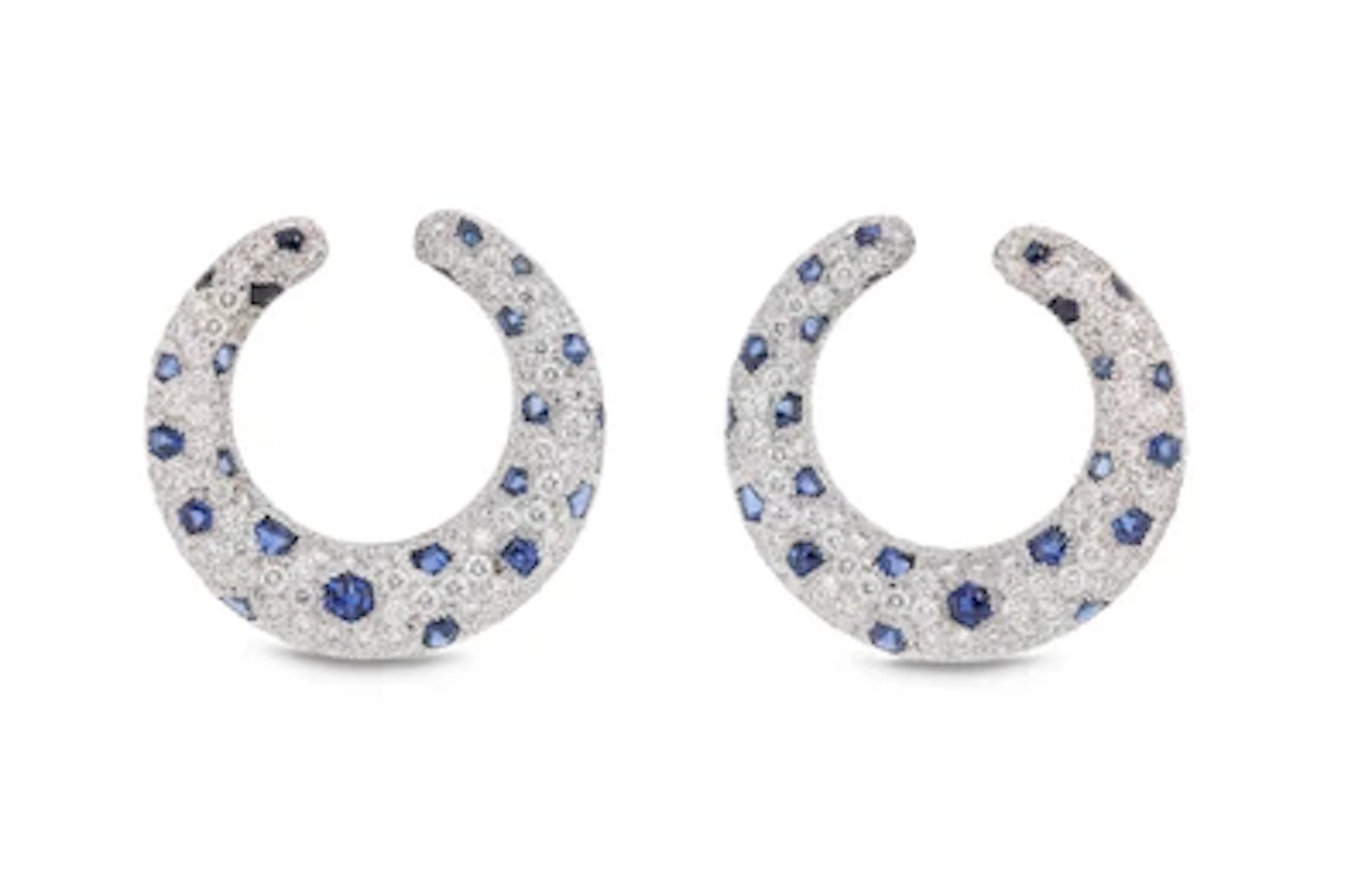 Cartier Panthère diamond and sapphire ear clips