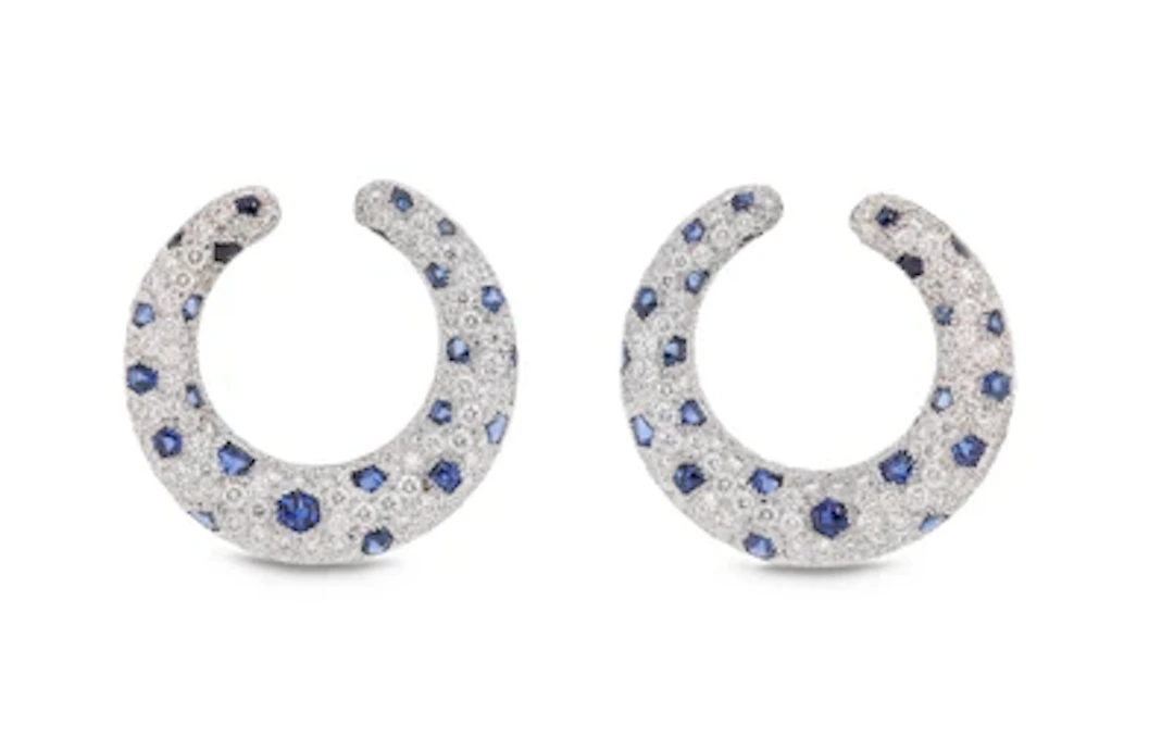 Cartier Panthère diamond and sapphire ear clips
