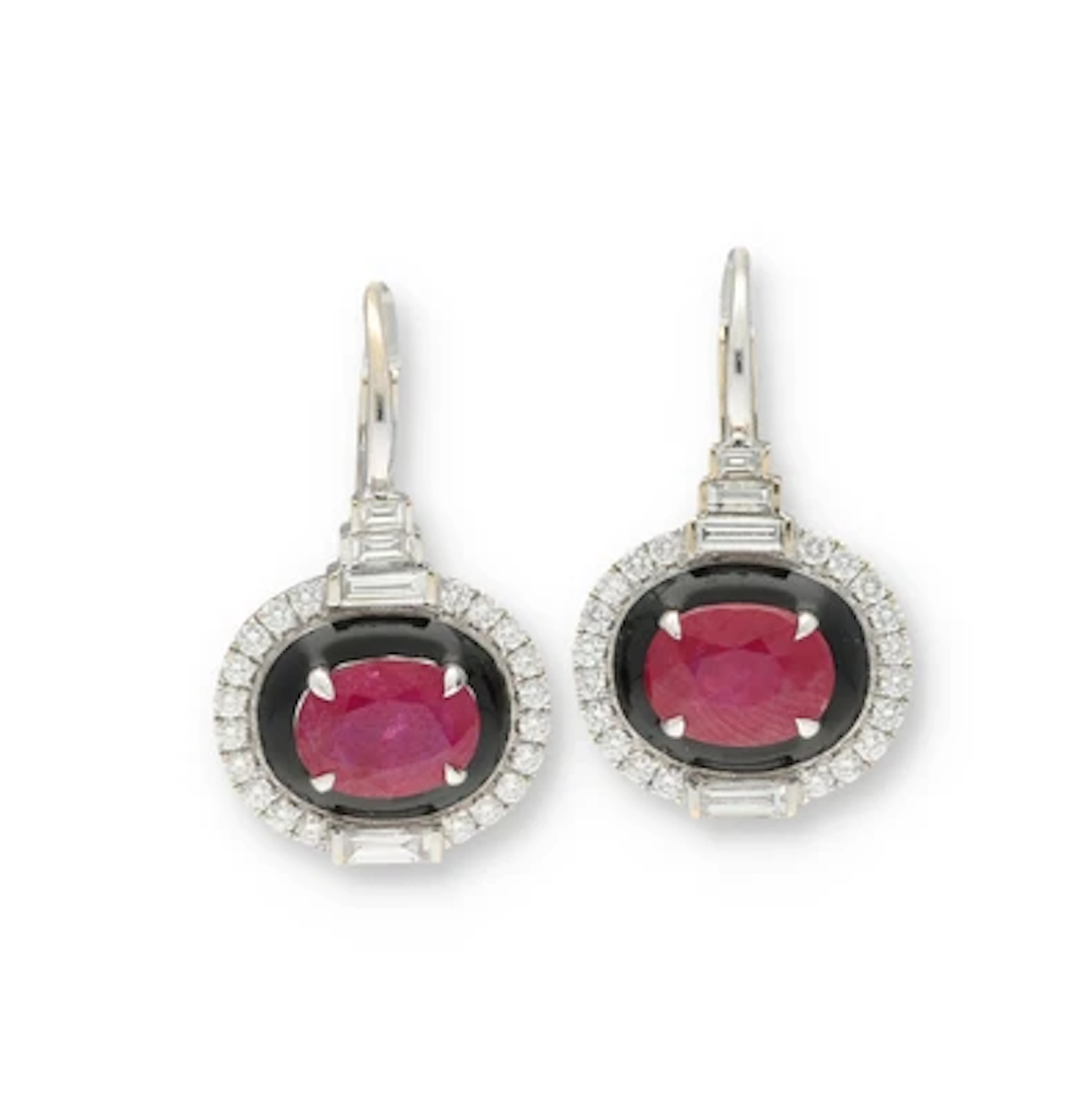 Rubin Ohrgehänge zus. ca. 3,50 ct