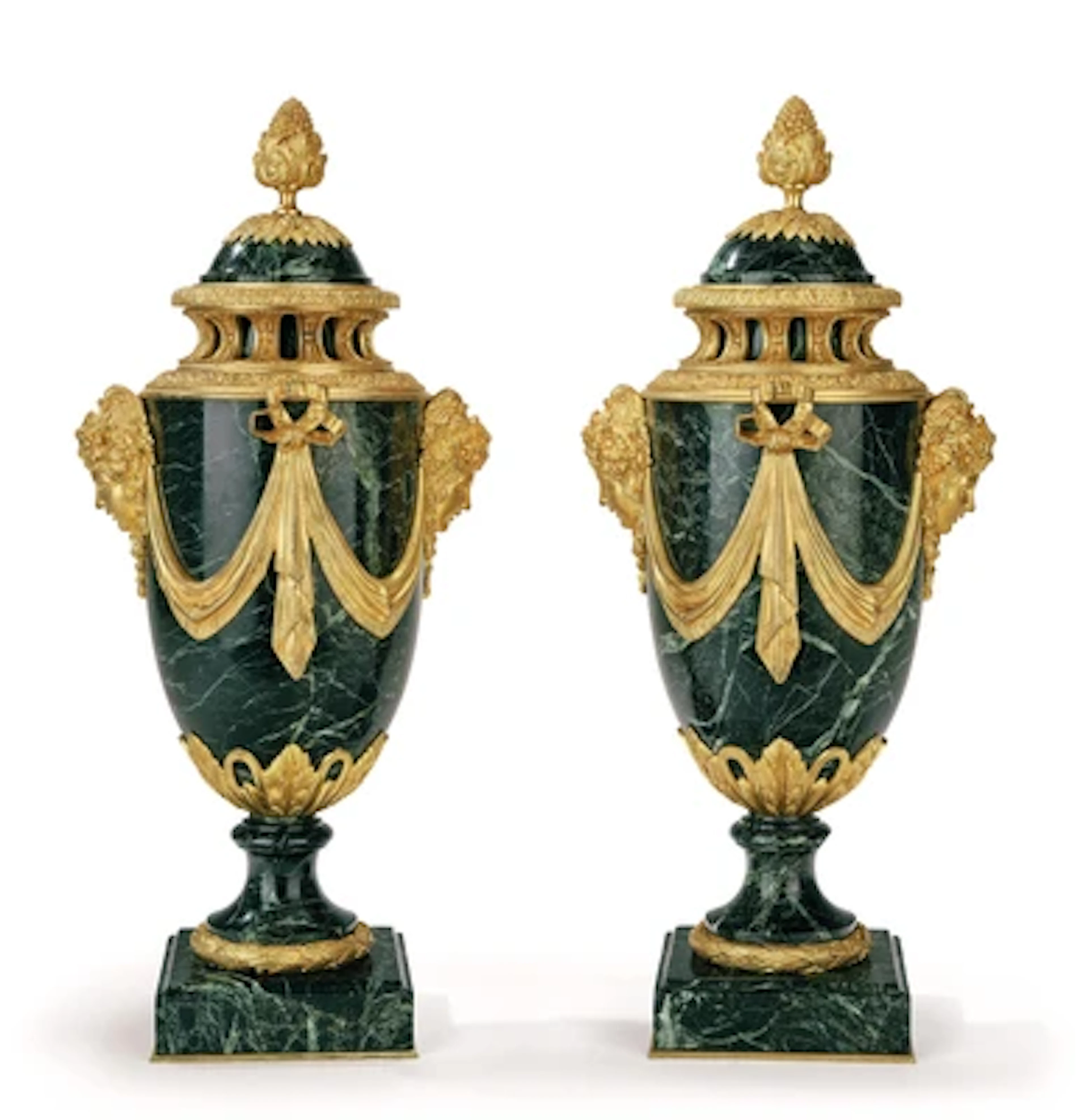 A Pair of Large Decorative Lidded Vases