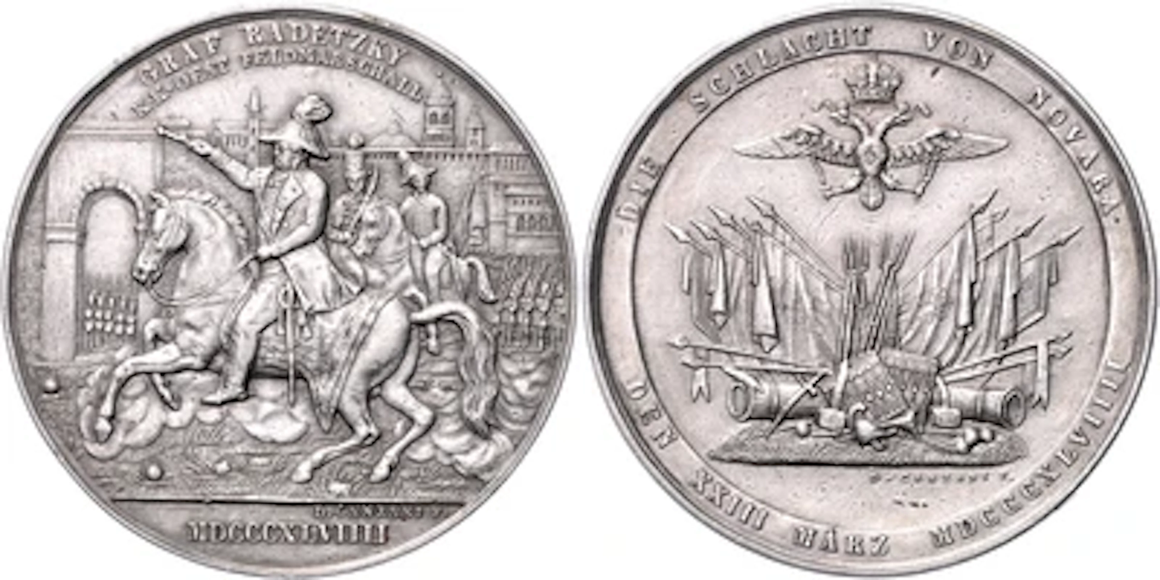 Sieg in der Schlacht bei Novara unter Feldmarschall Radetzky am 23. März 1849