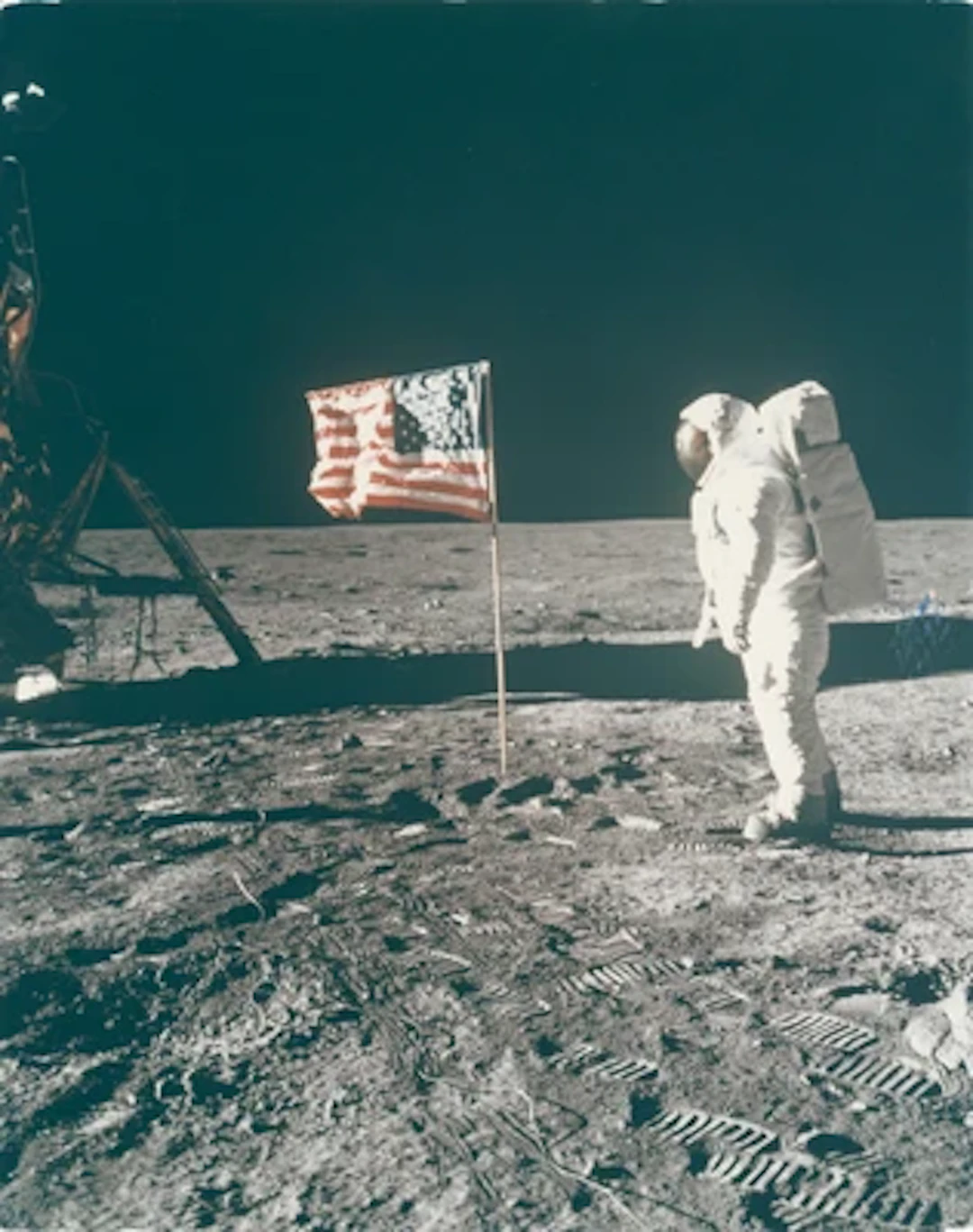 APOLLO 11 - Buzz Aldrin and the U. S. Flag on the Moon