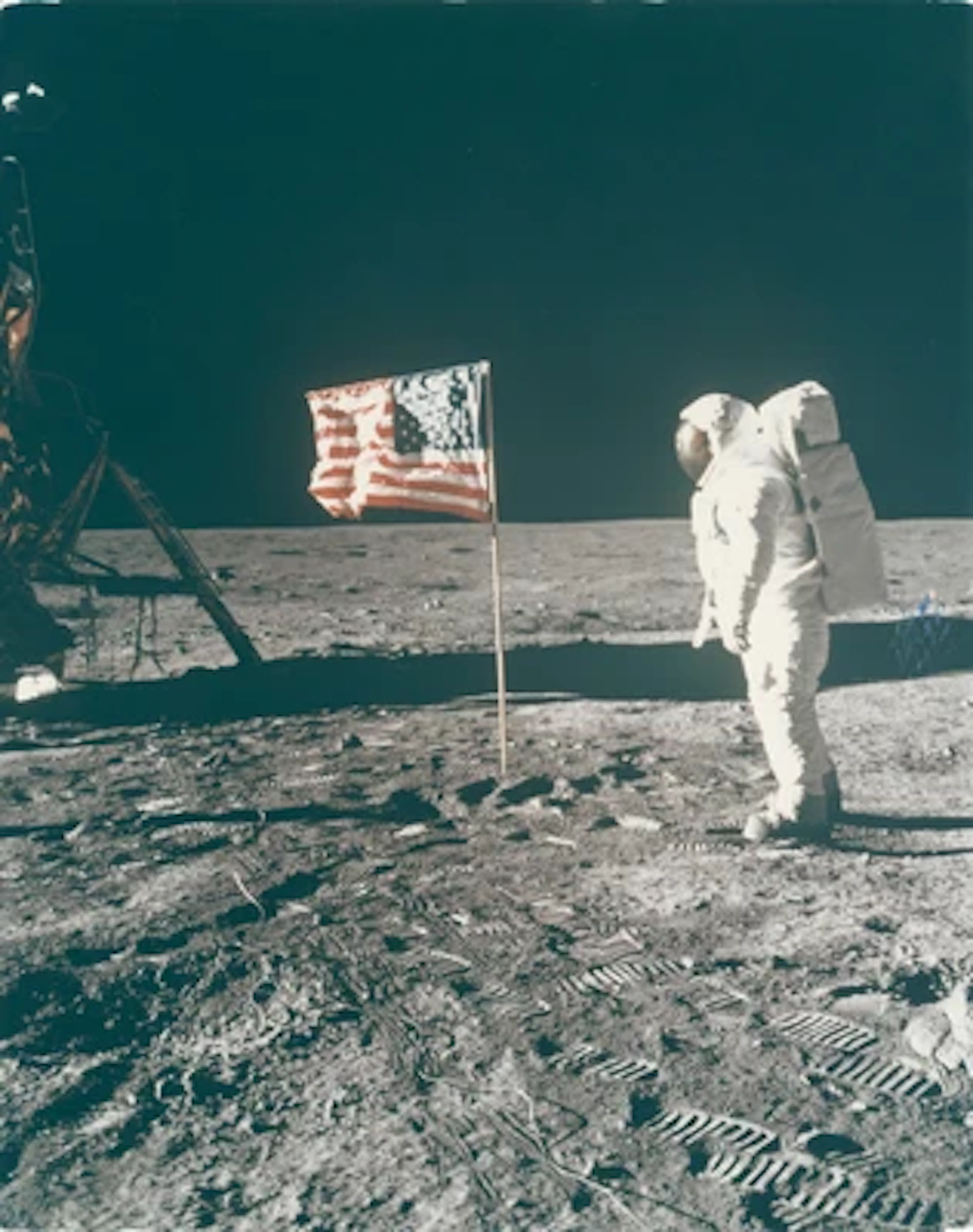 APOLLO 11 - Buzz Aldrin and the U. S. Flag on the Moon