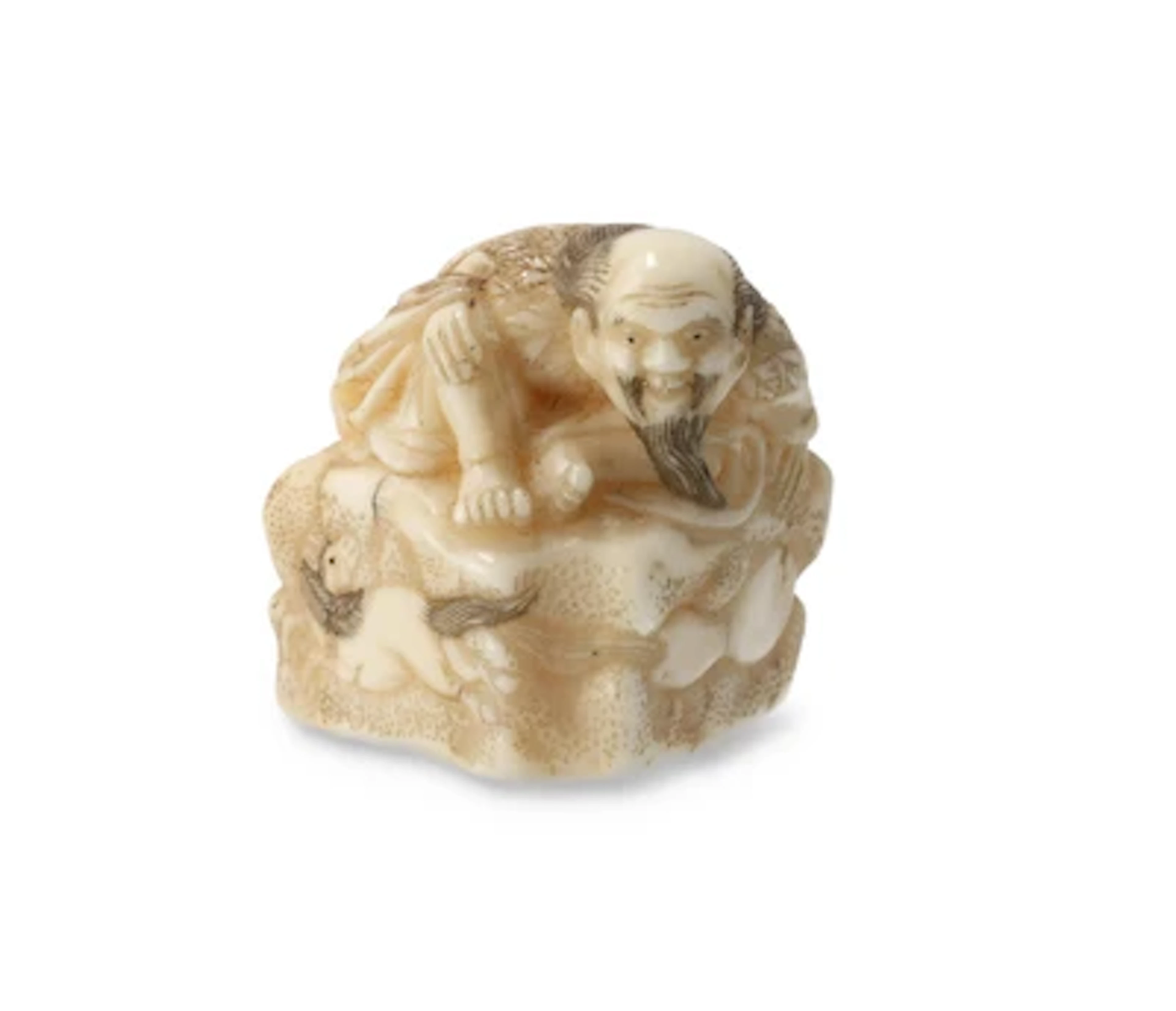Netsuke des Chokaro Sennin, Japan, 19. Jh., signiert Garaku