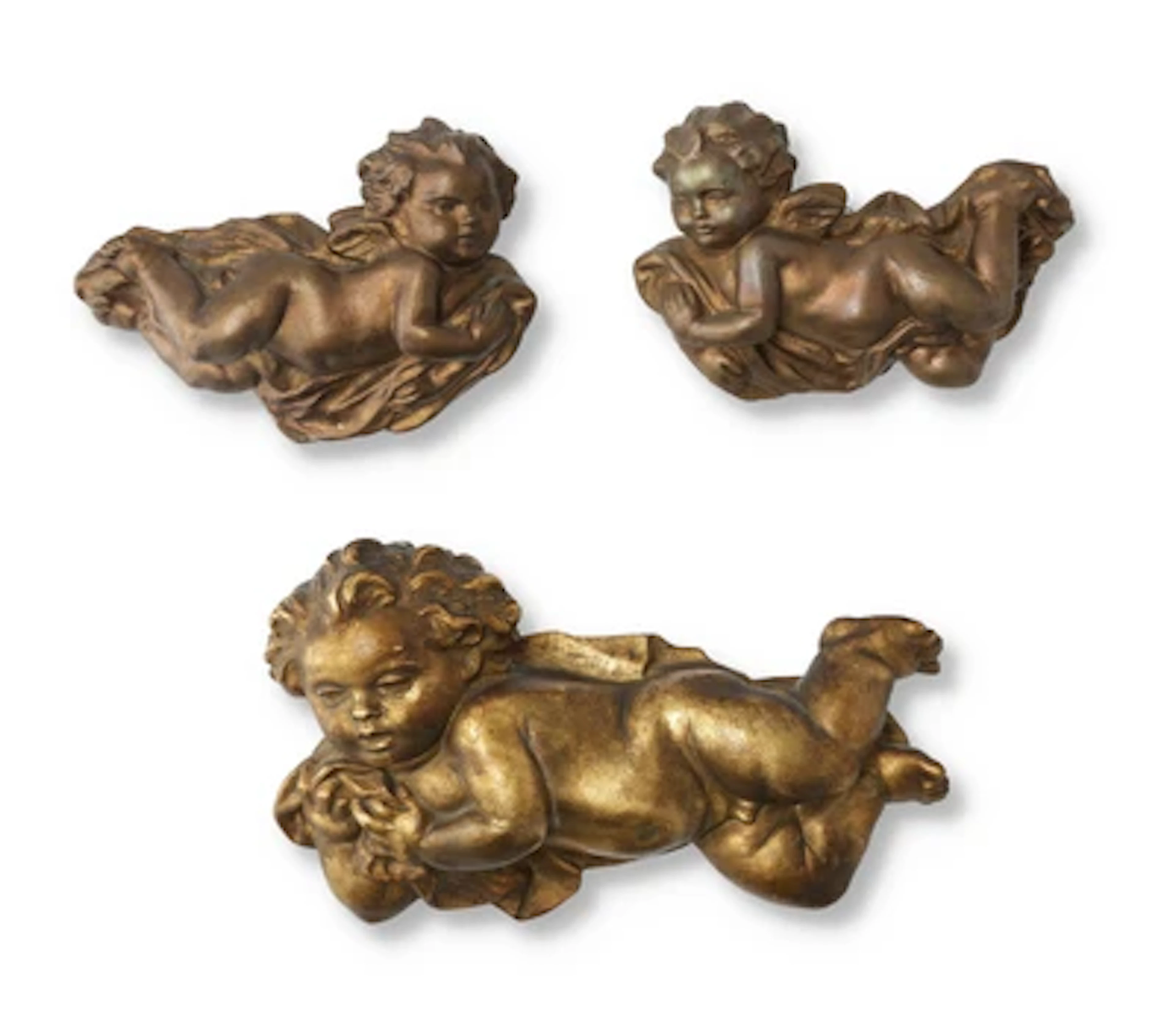 Michael Powolny, two hovering angels and a male putto, each with cloths
