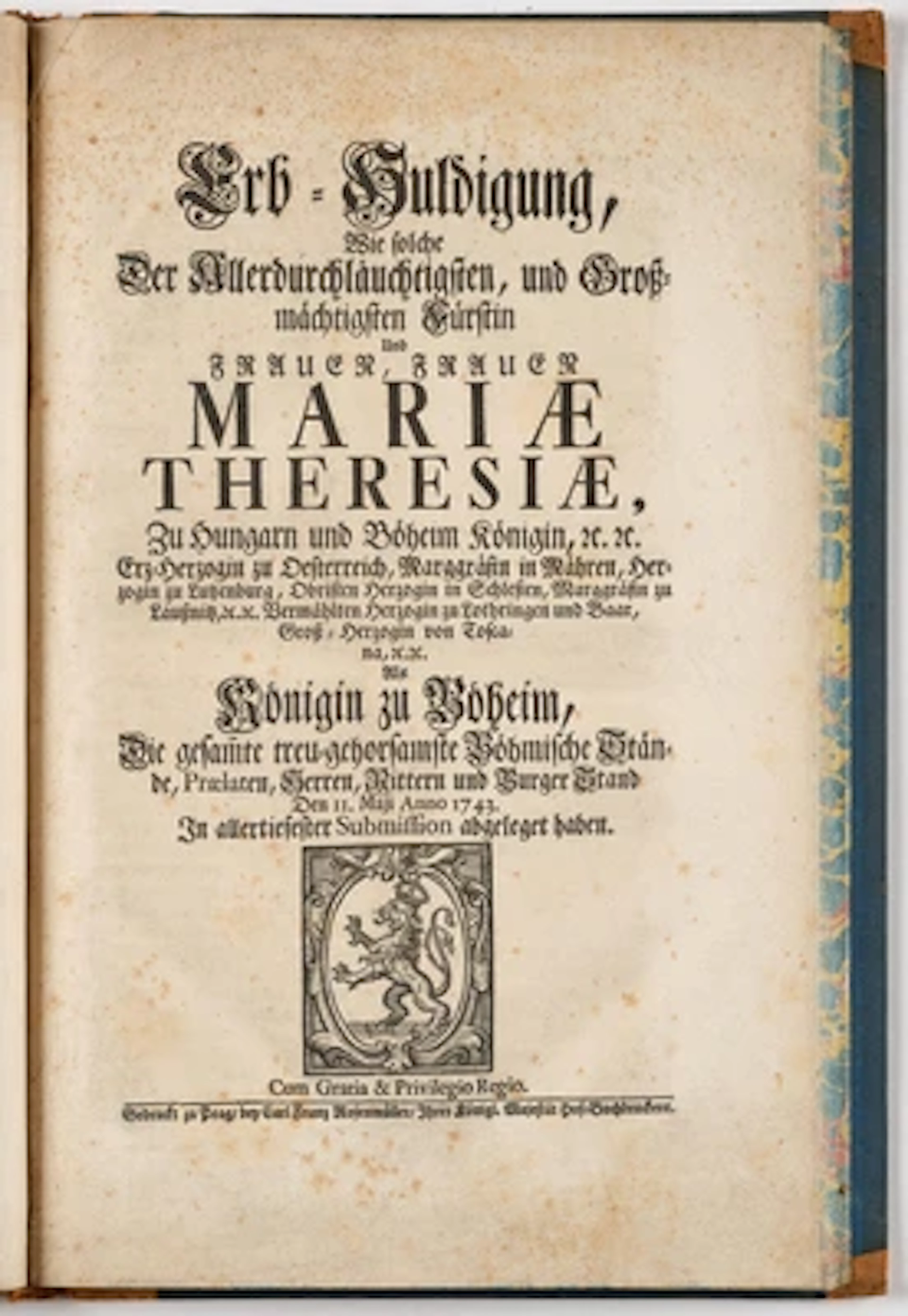 MARIA THERESIAS KRÖNUNG IN PRAG.
