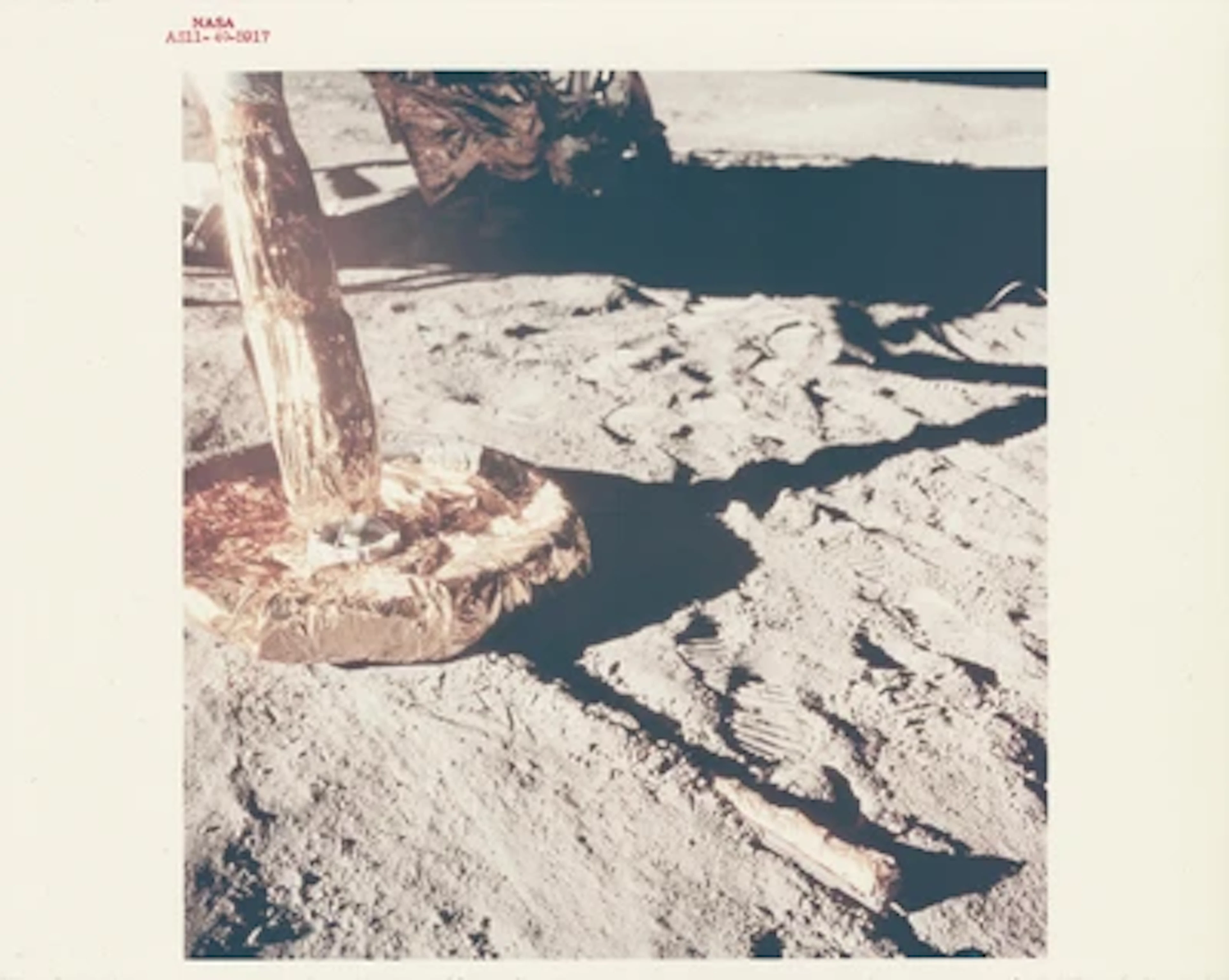 APOLLO 11 - LM Eagle's Footpad and Footprints on the Moon