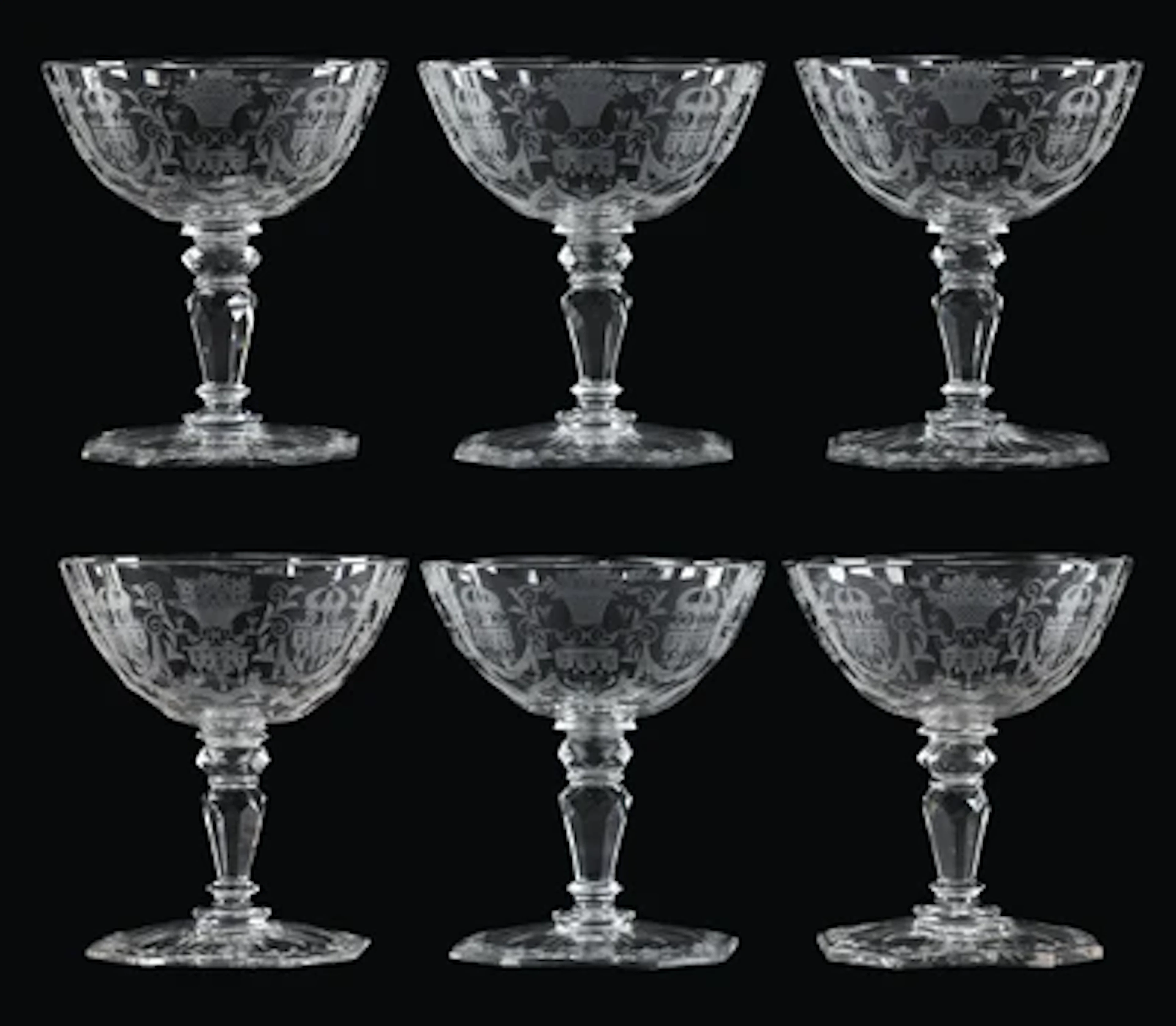 Sechs ovoide Aperitifgläser, TS 206 Maria Theresia, J. & L. Lobmeyr, Wien