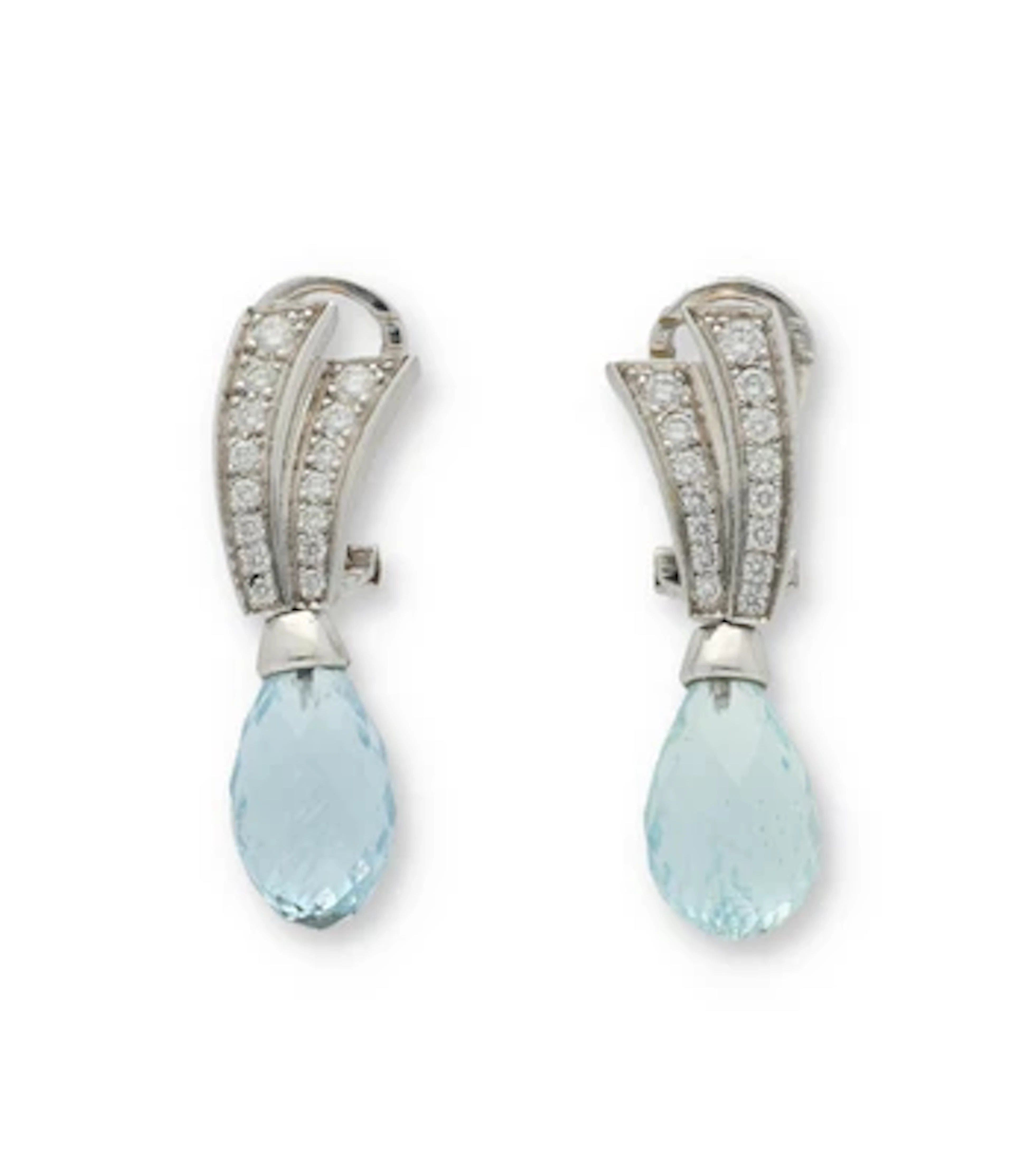 Brillant Aquamarin Ohrclips