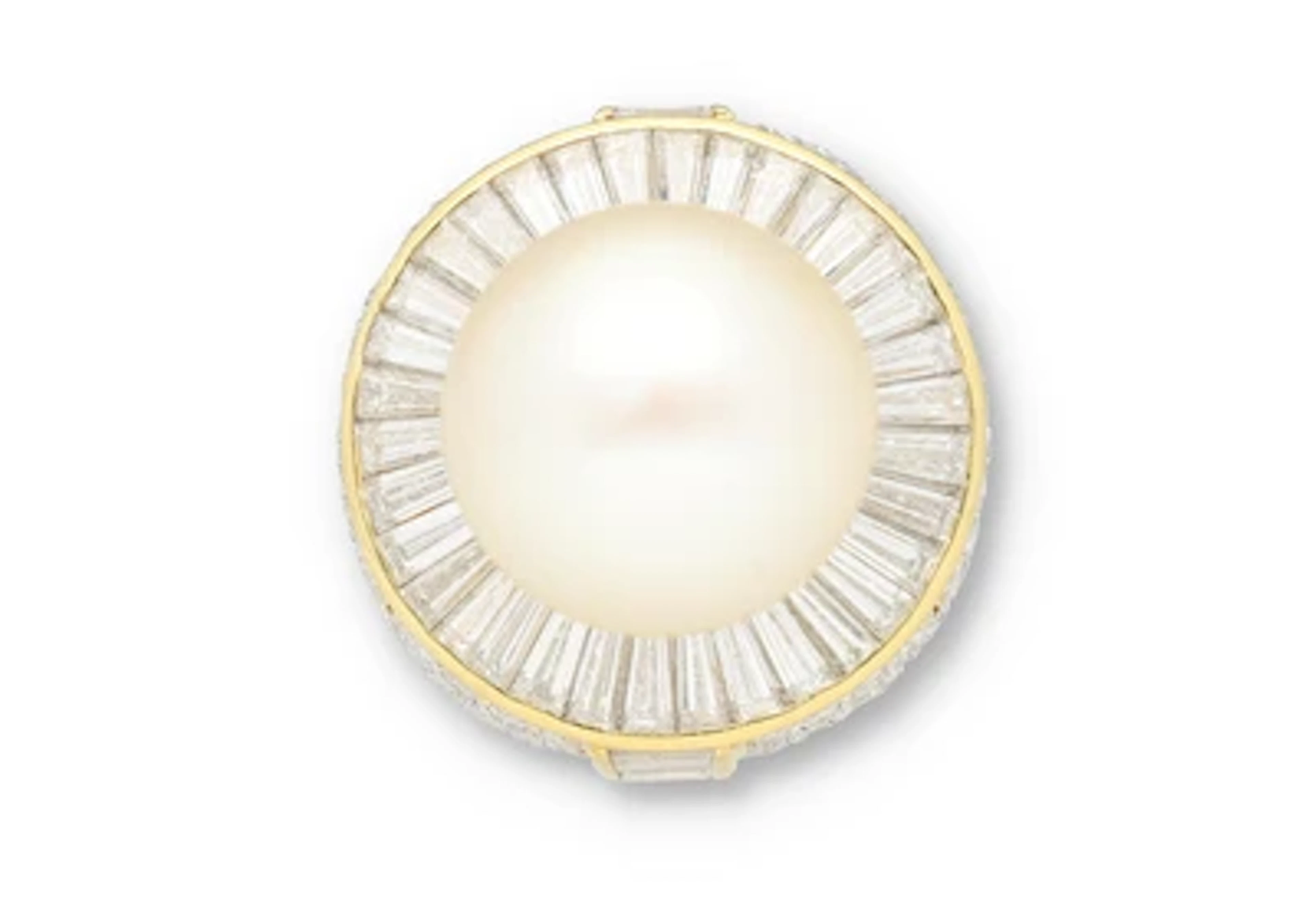 Südsee Kulturperlen Ring mit Diamanten zus. ca. 7,00 ct