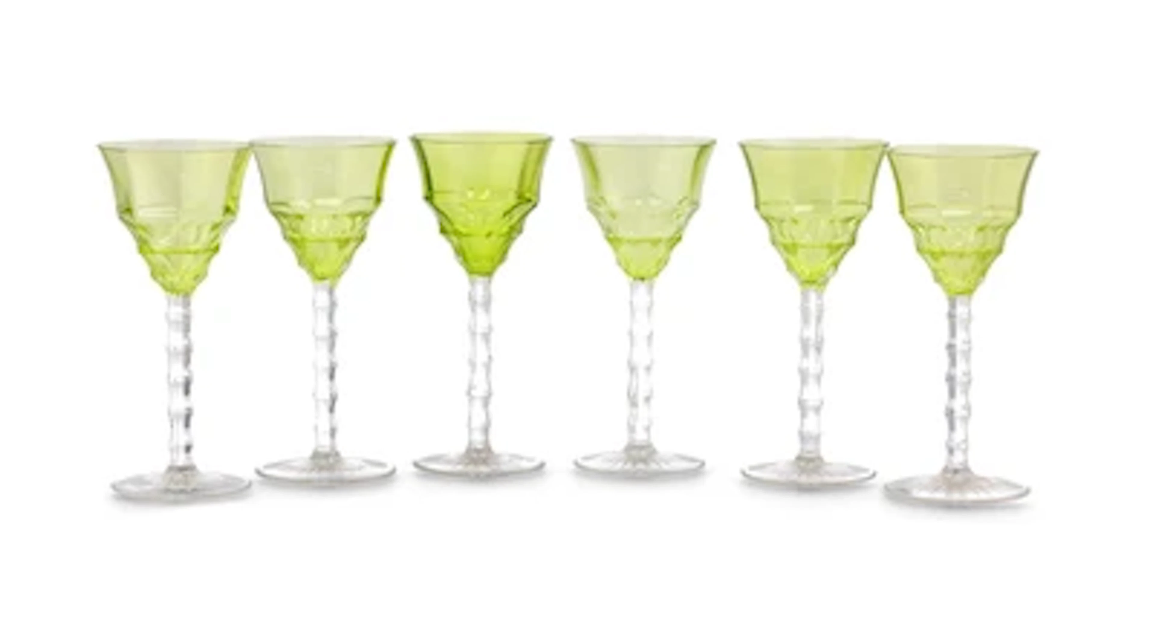 Seven Rhine wine glasses from the "Barcelona" drinking set, designed