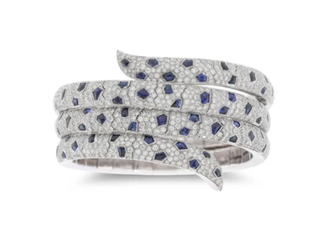 Cartier Panthère diamond and sapphire bangle