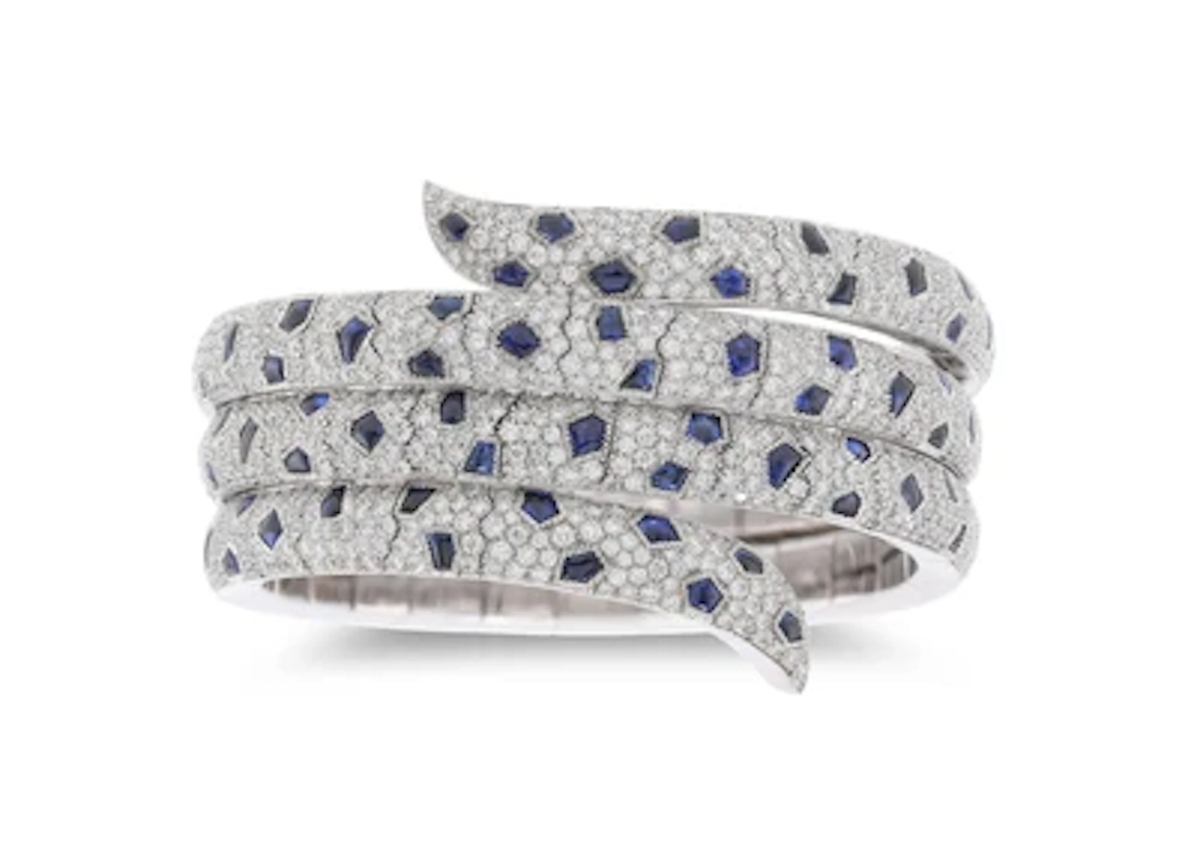 Cartier Panthère diamond and sapphire bangle