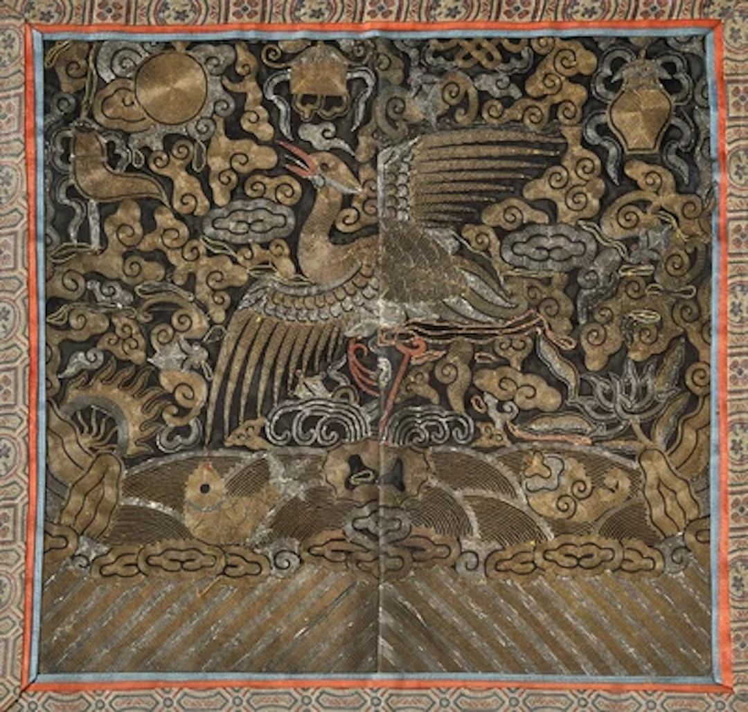 Chinesisches Rangabzeichen mit Kranich, 19. Jh.