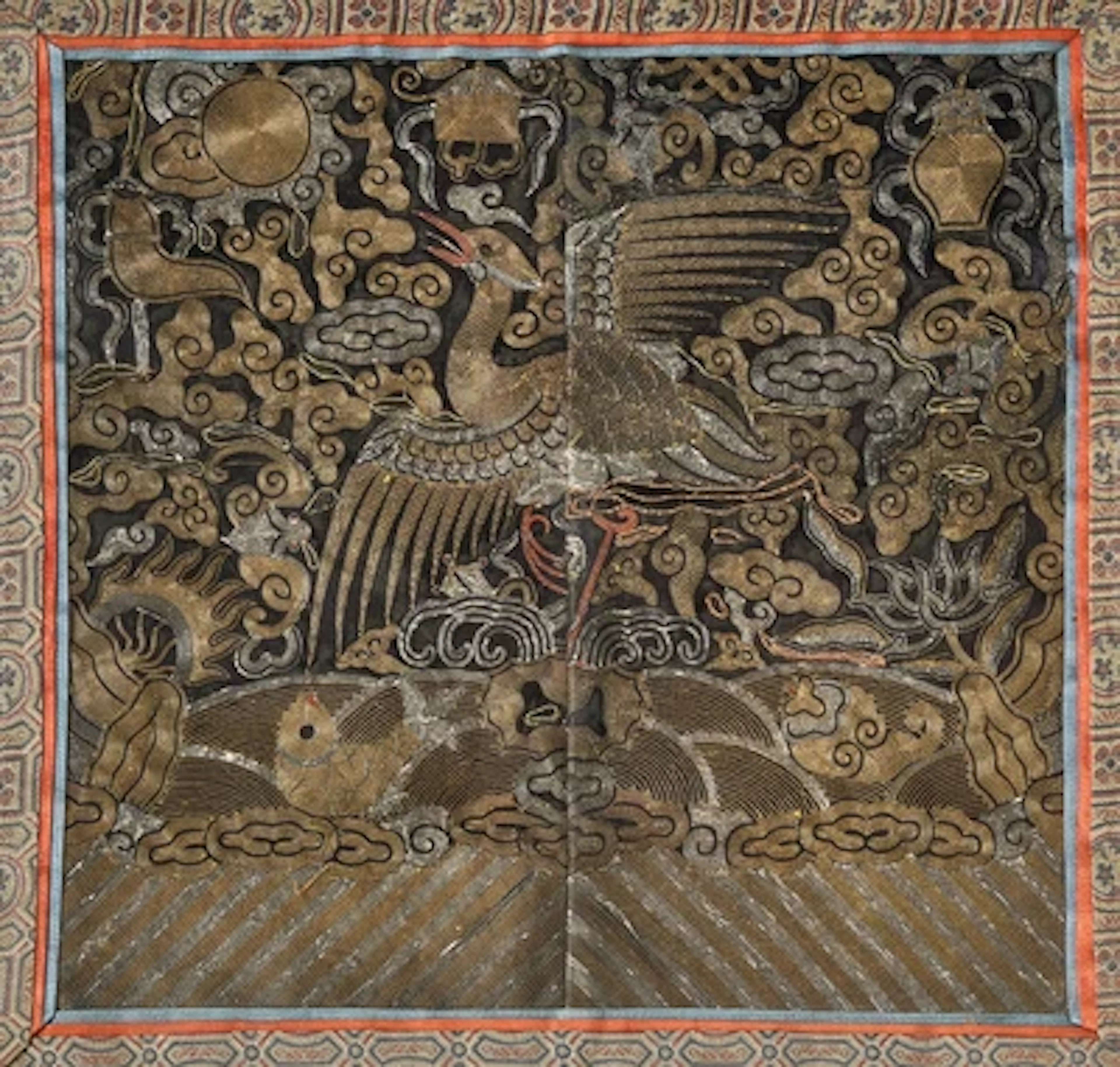 Chinesisches Rangabzeichen mit Kranich, 19. Jh.