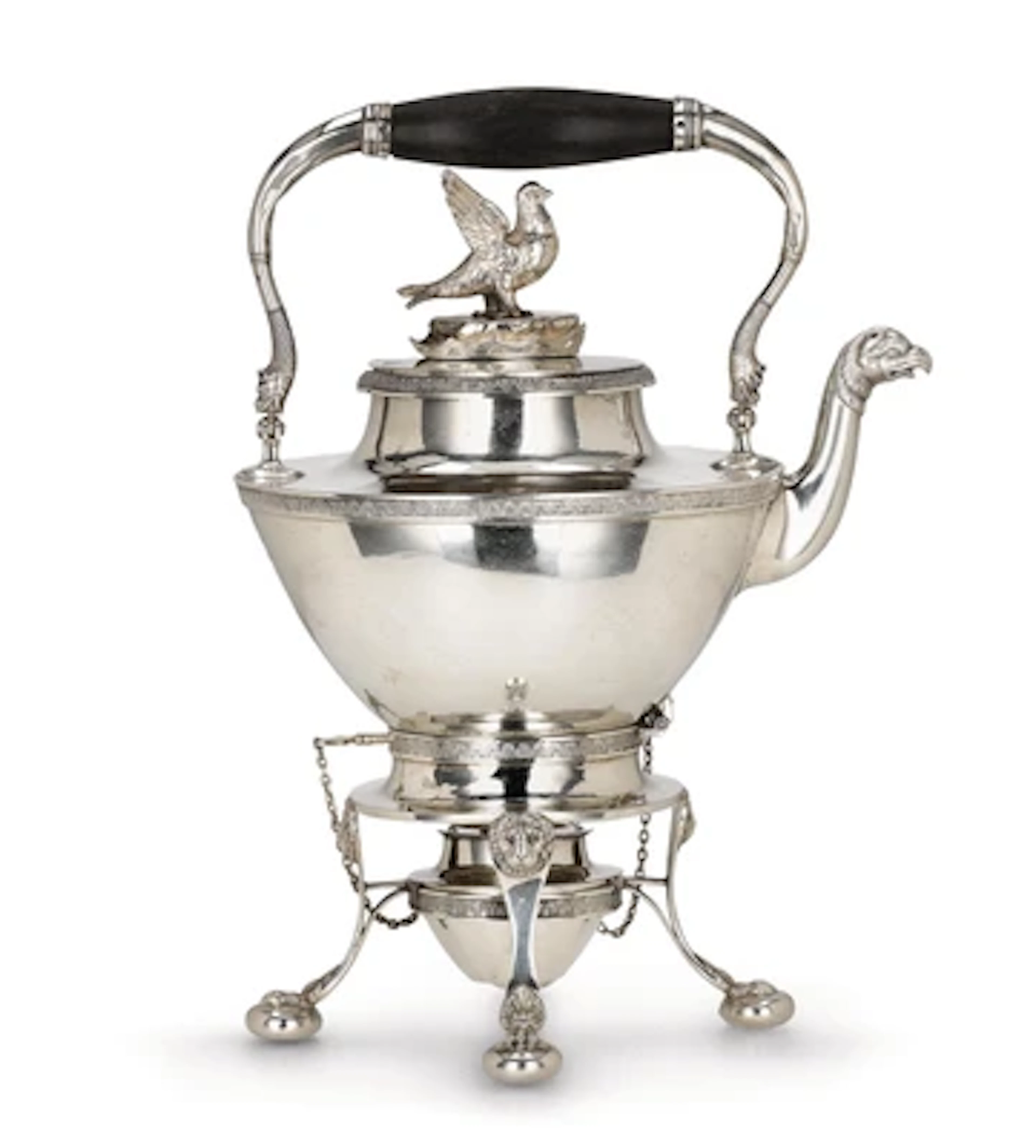 Moskauer Teekanne mit Rechaud und Brenner,
