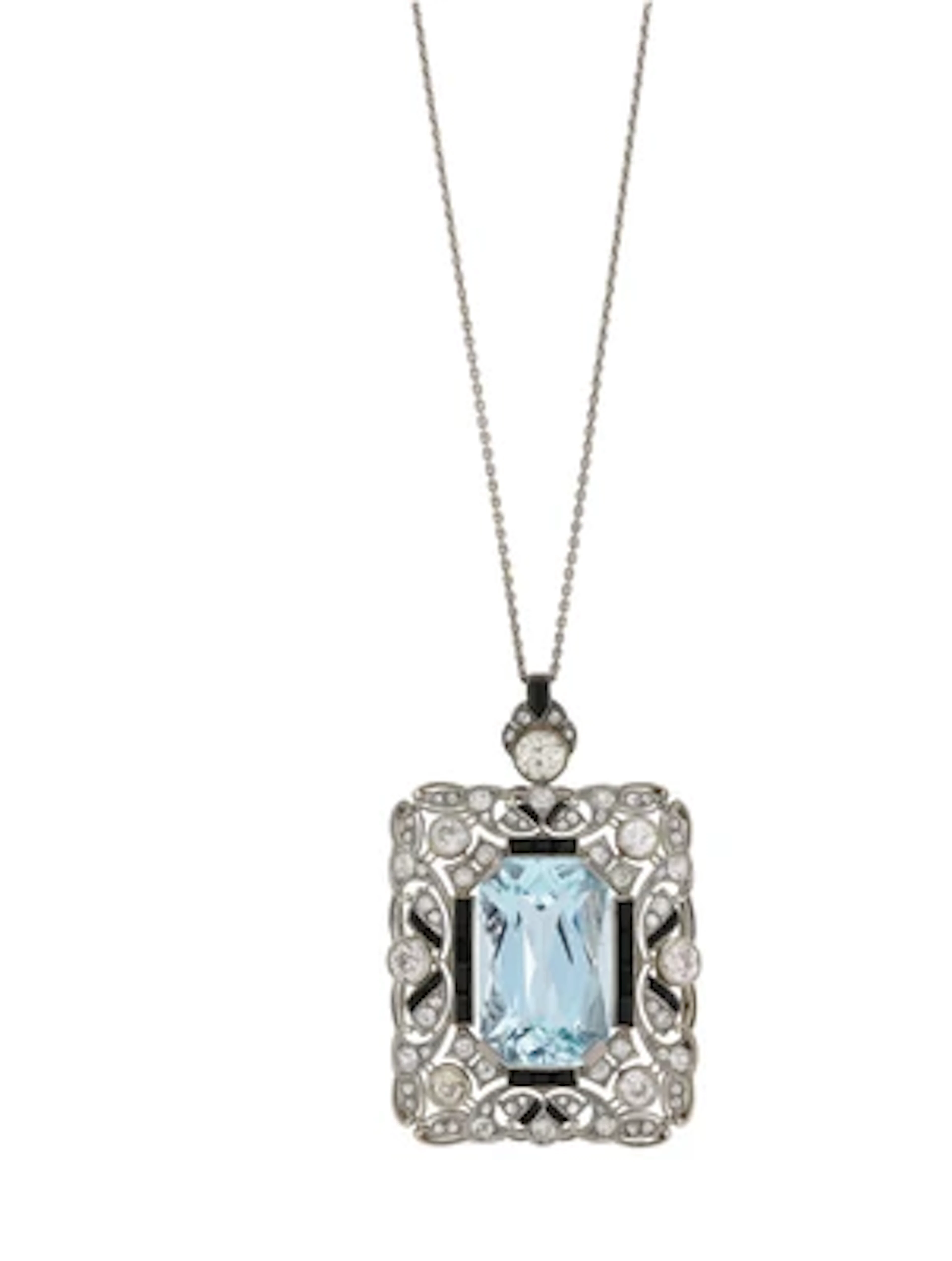 Diamant Aquamarin Anhänger