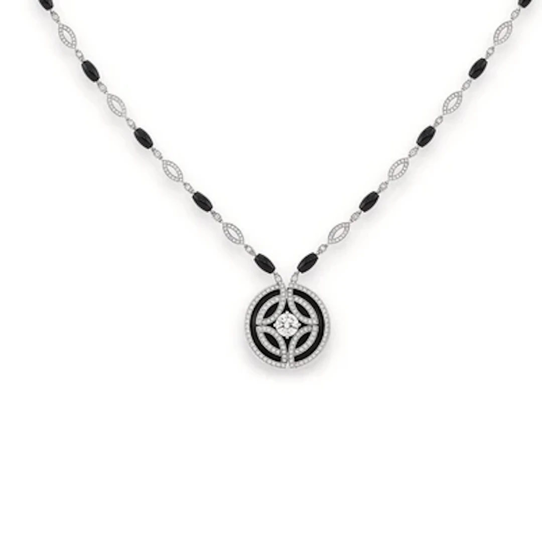 Cartier onyx and diamond necklace