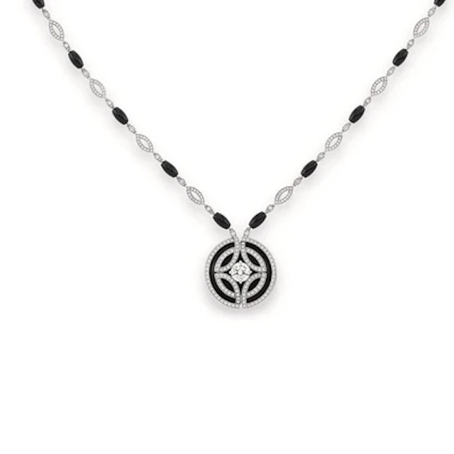 Cartier onyx and diamond necklace