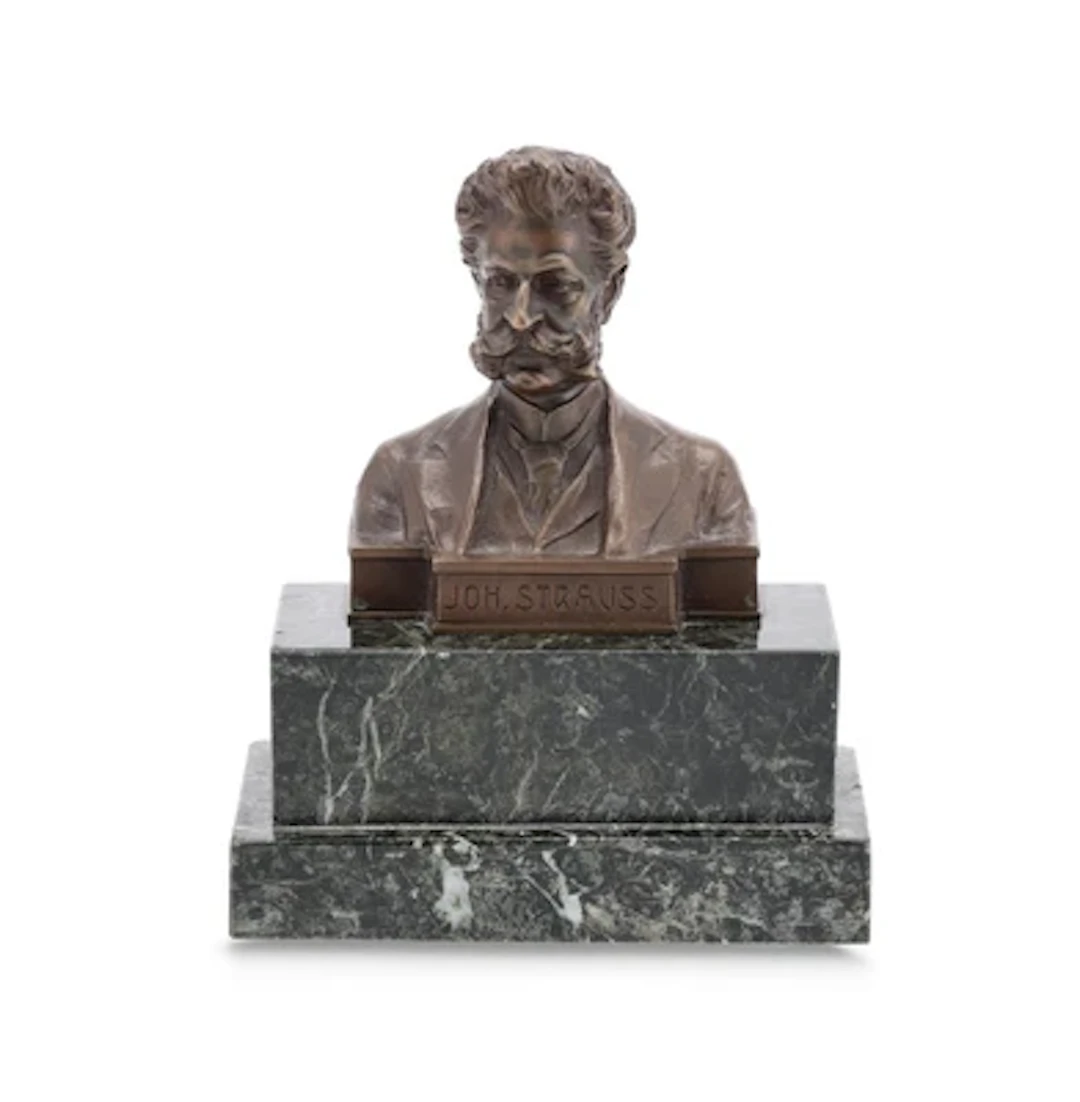 Hans Müller (Wien 1873-1937), Büste aus Bronze: Johann Struass, um 1900/15