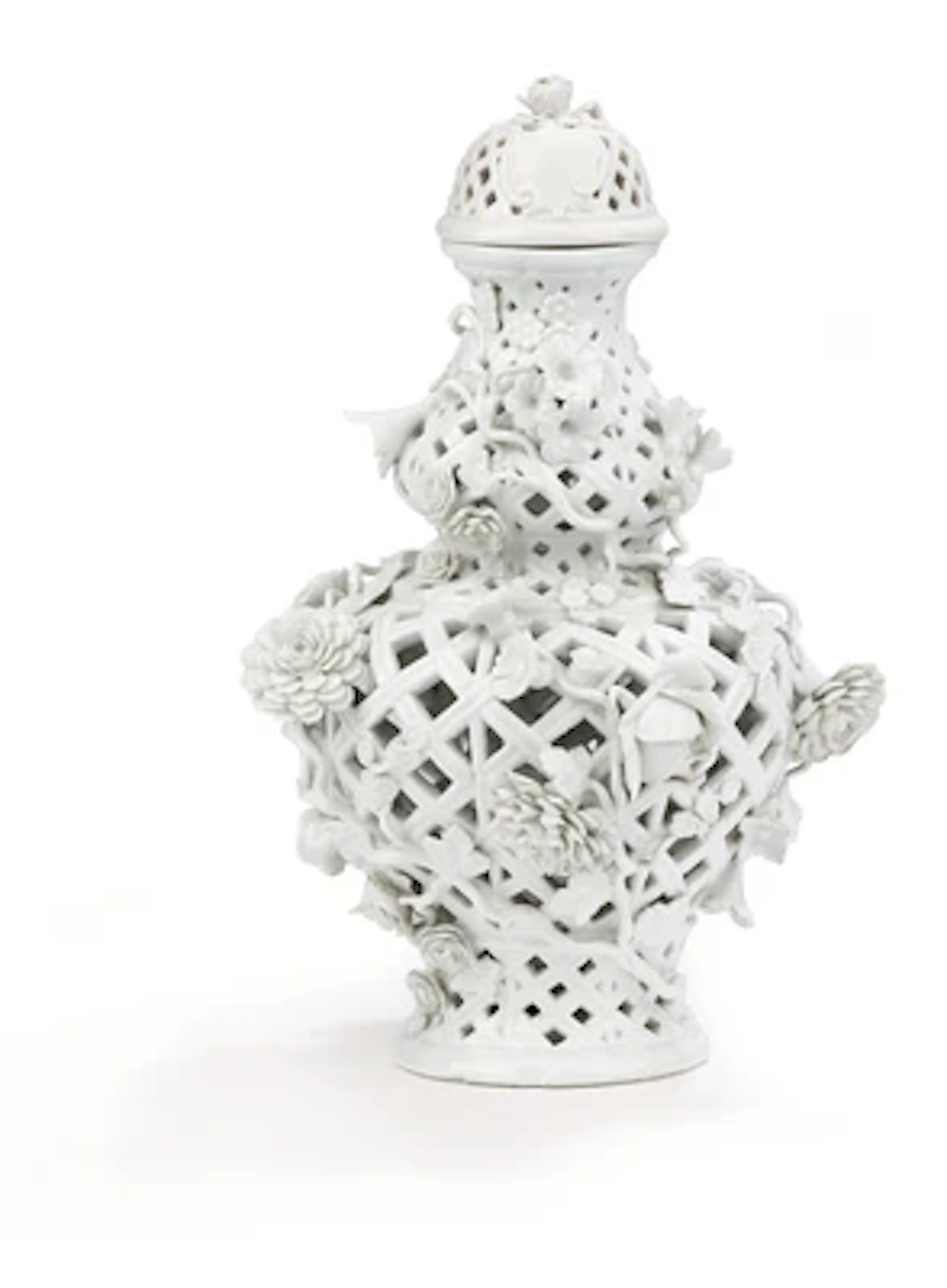 Doppelbalustervase mit Blumendekor, Meissen Mitte 18. Jh.