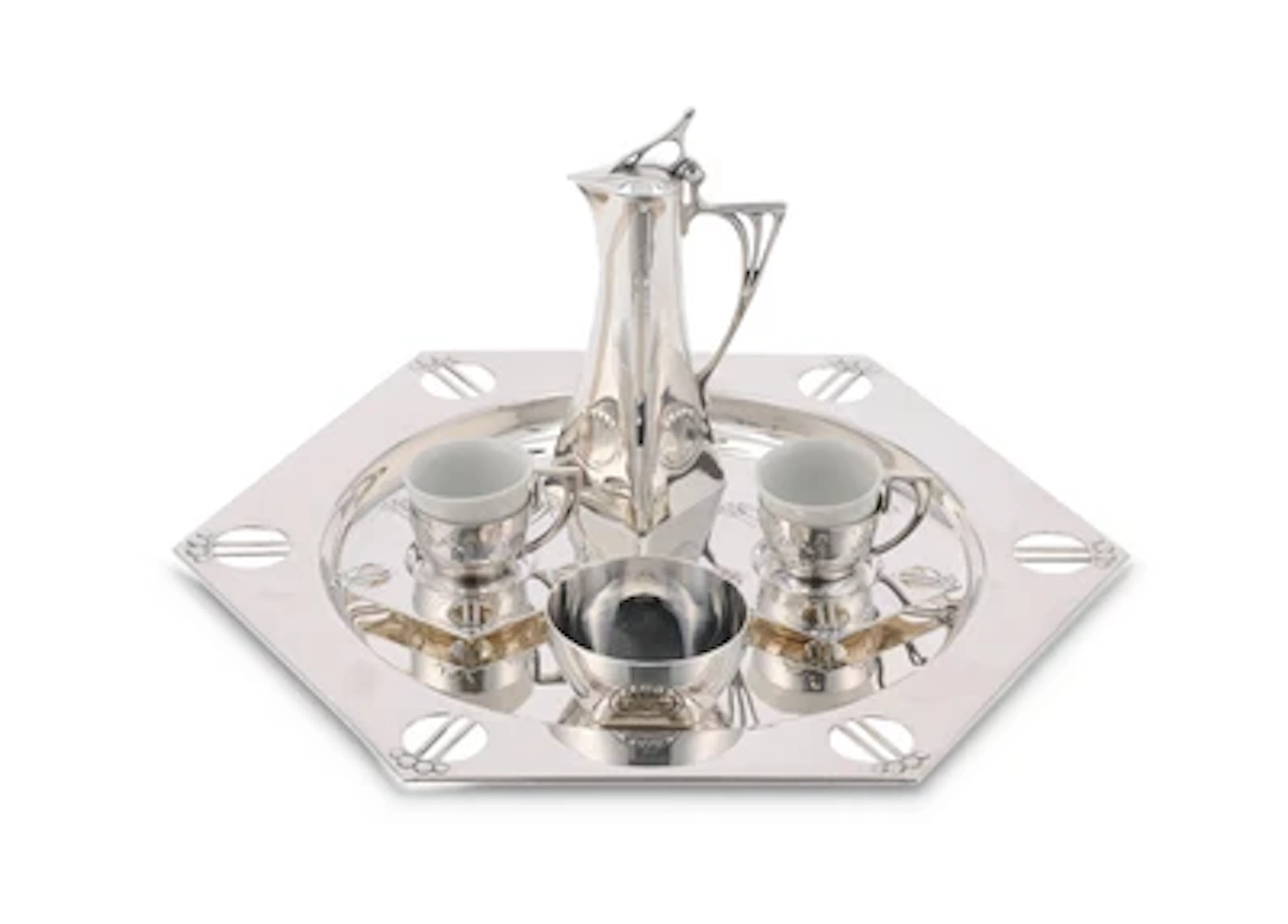 A silver-plated mocha déjeuner, Württembergische Metallwarenfabrik