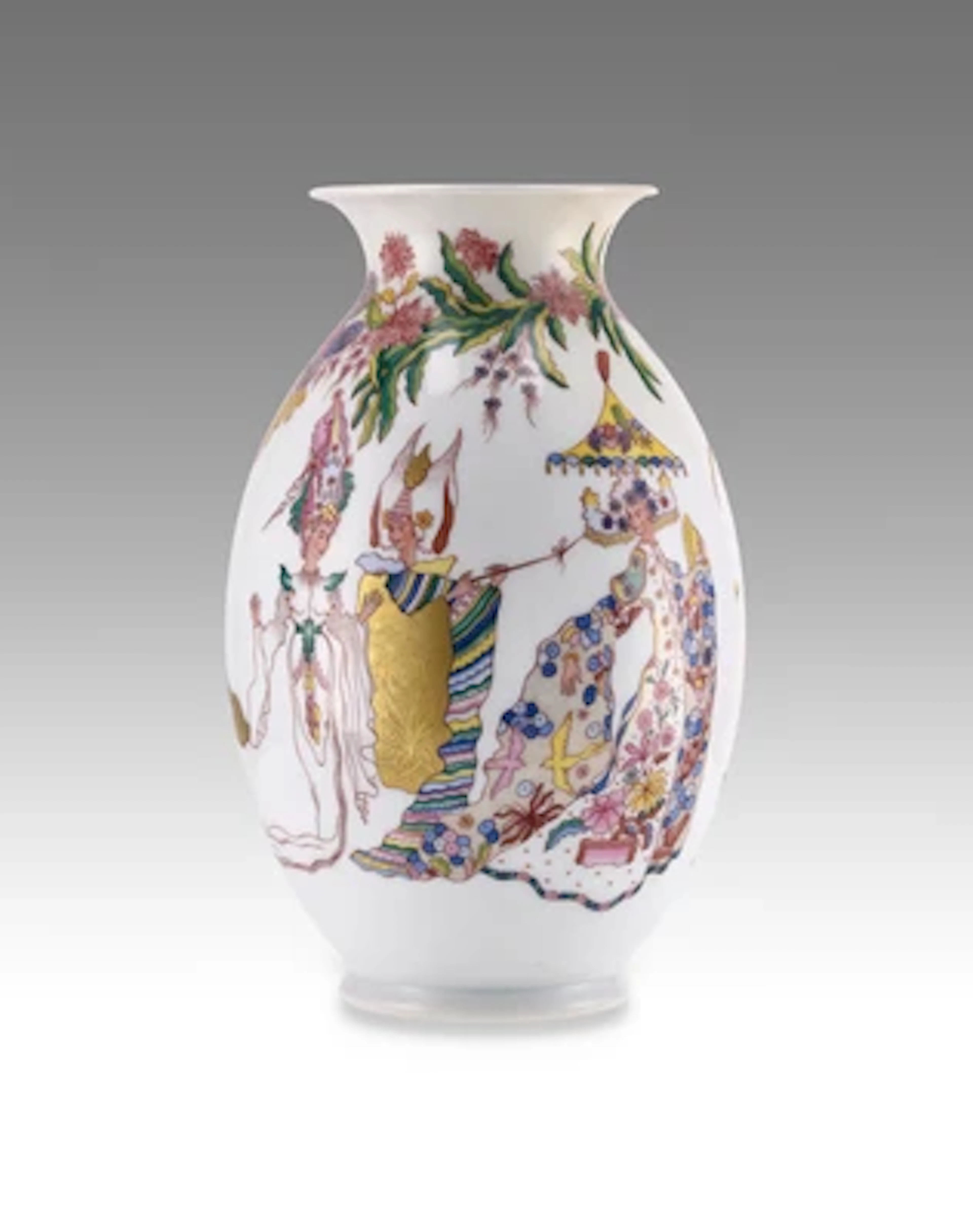 Friedrich von Berzeviczy-Pallavicini (Lausanne 1909-1989 New York), Vase "Turandot", Formnummer: 504, Dekornummer: 6024, Entwurf: 1936/37, Ausführung: Wiener Porzellanmanufaktur Augarten, nach 1945