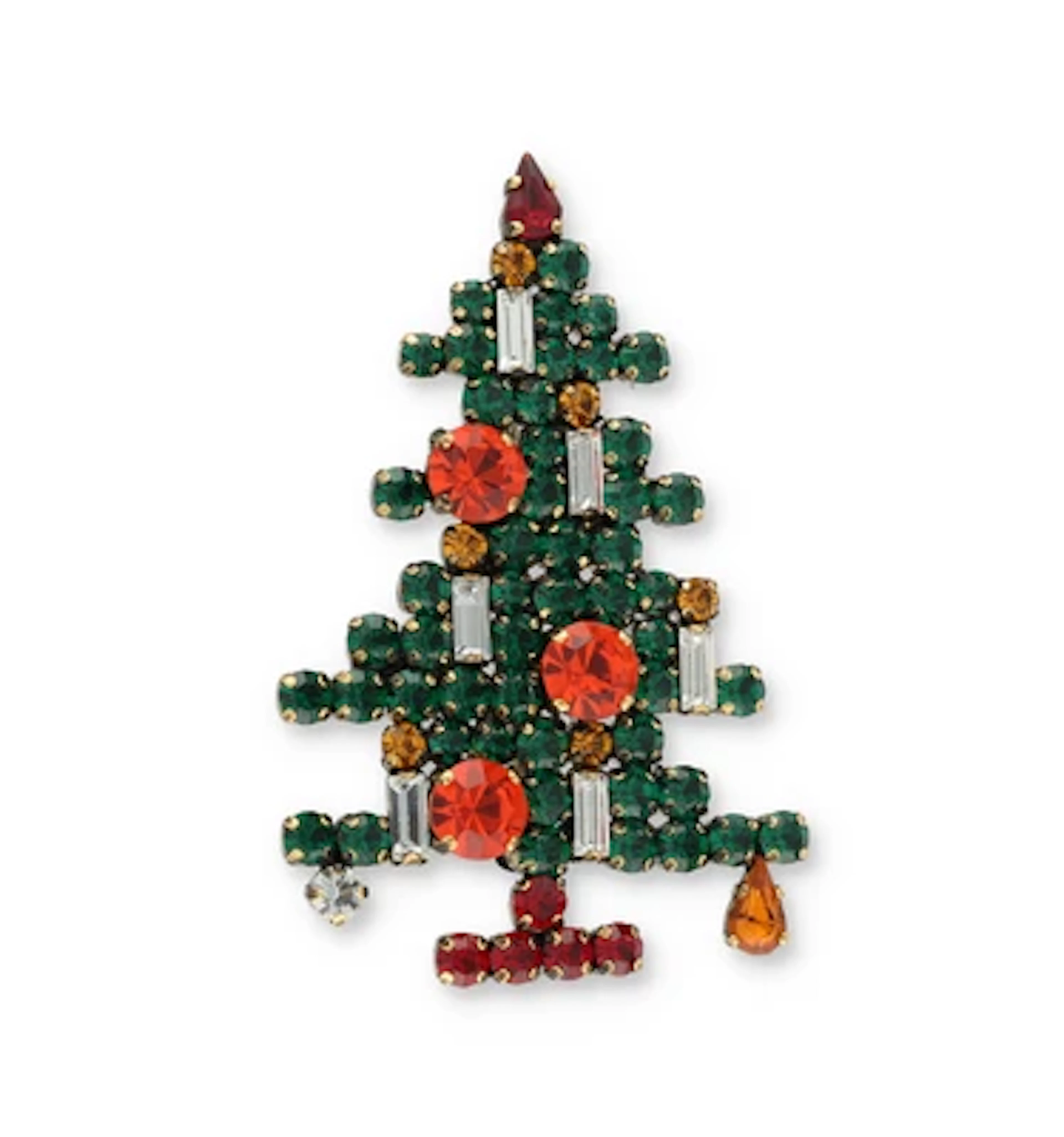 Weihnachtsbaum-Brosche, Rudolf weiss, Kaufbeuren-Neugablonz um 1965/70