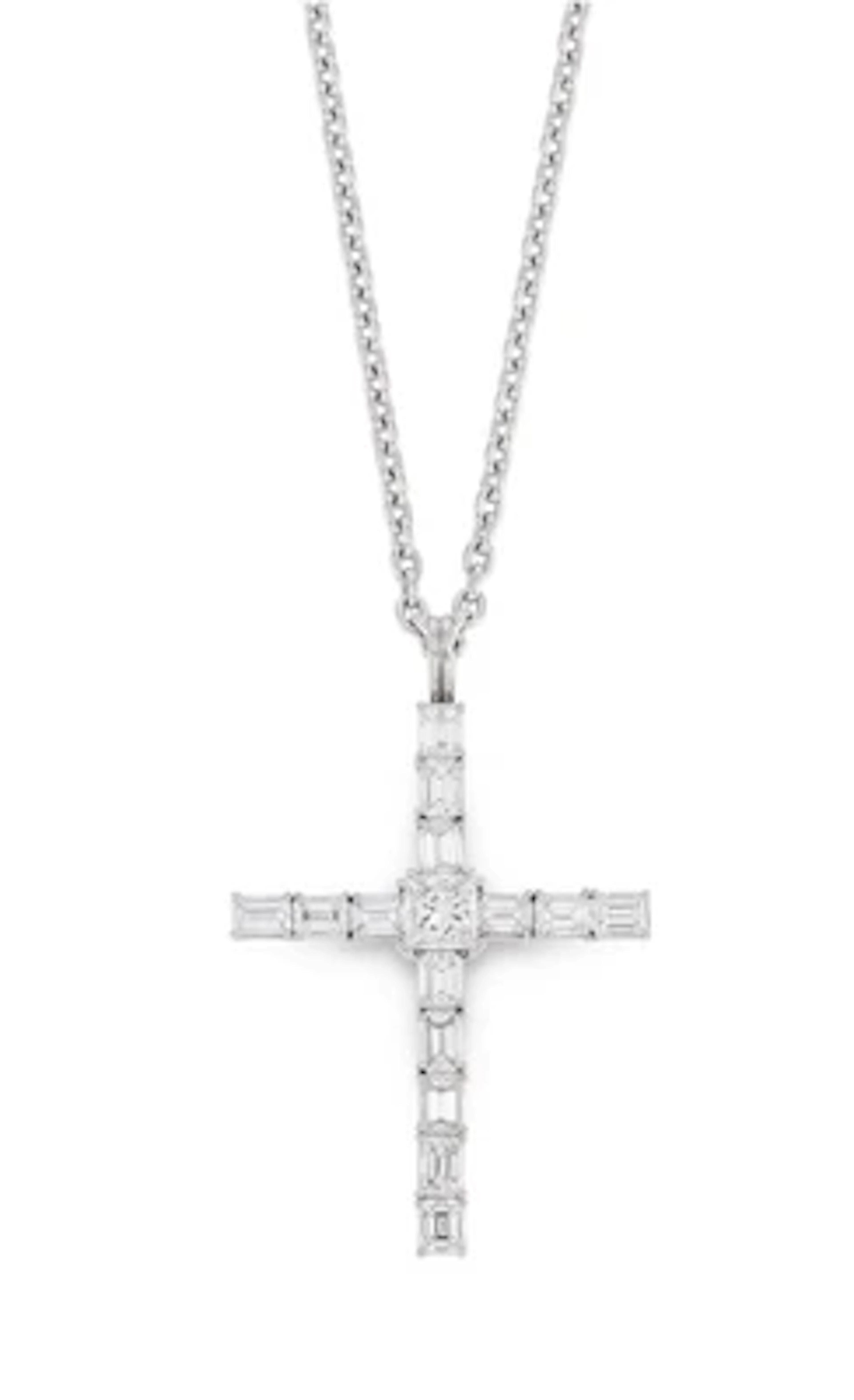 Diamant Kreuzanhänger zus. ca. 5,20 ct