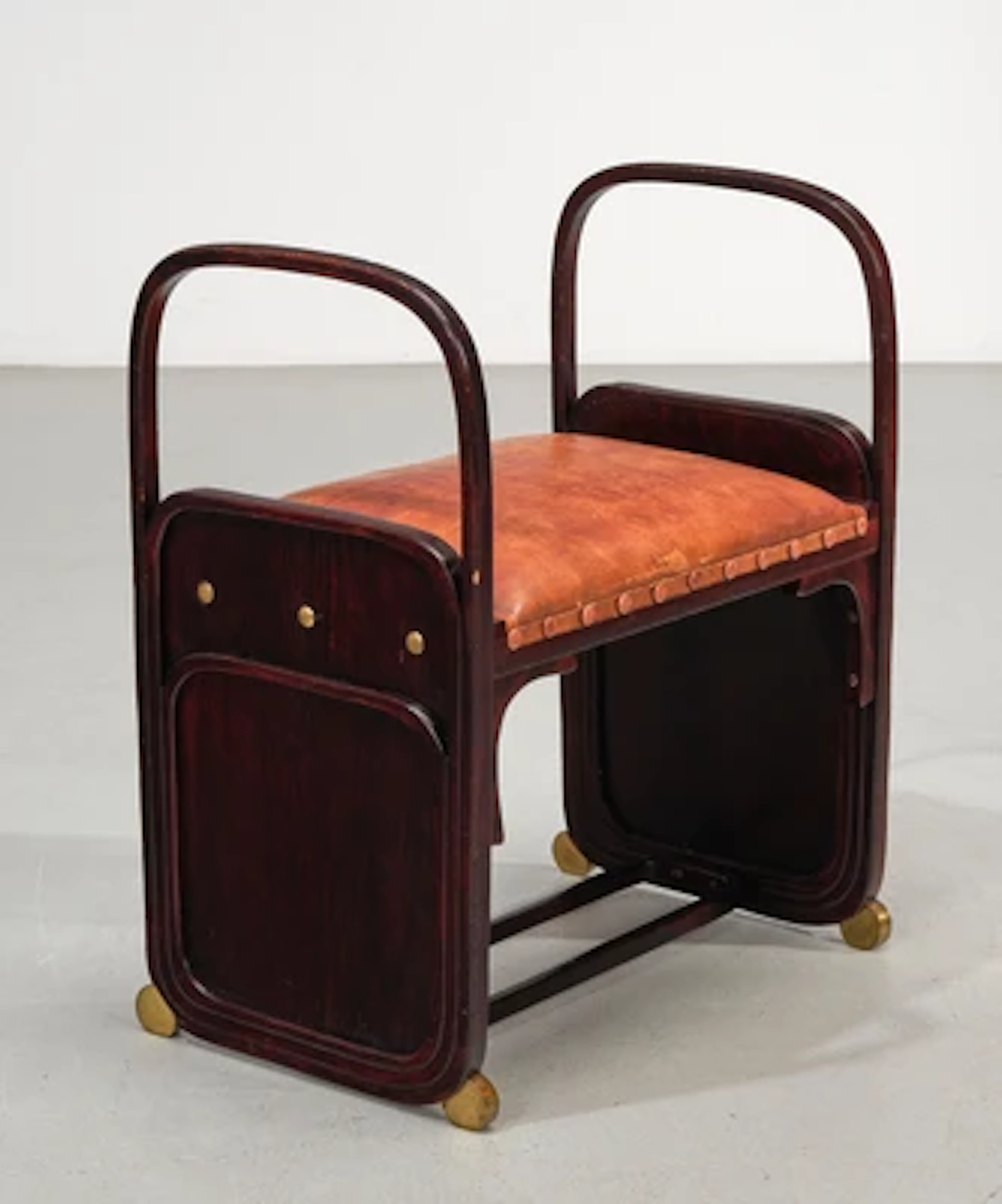 Attributed to Koloman Moser or Gustav Siegel, a causeuse (small bench