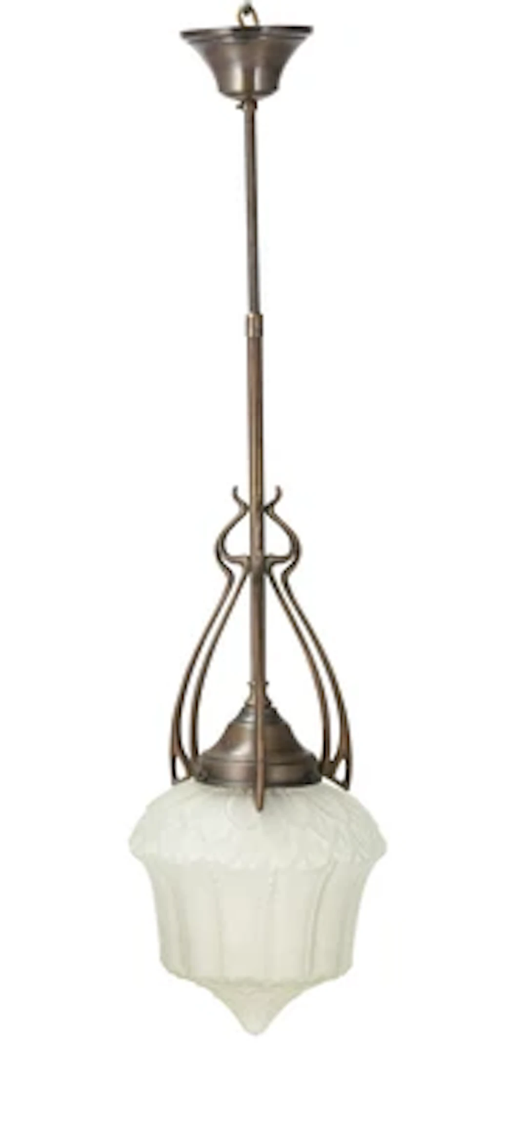 Deckenlampe mit arabeskem Dekor, Frankreich, um 1900/15