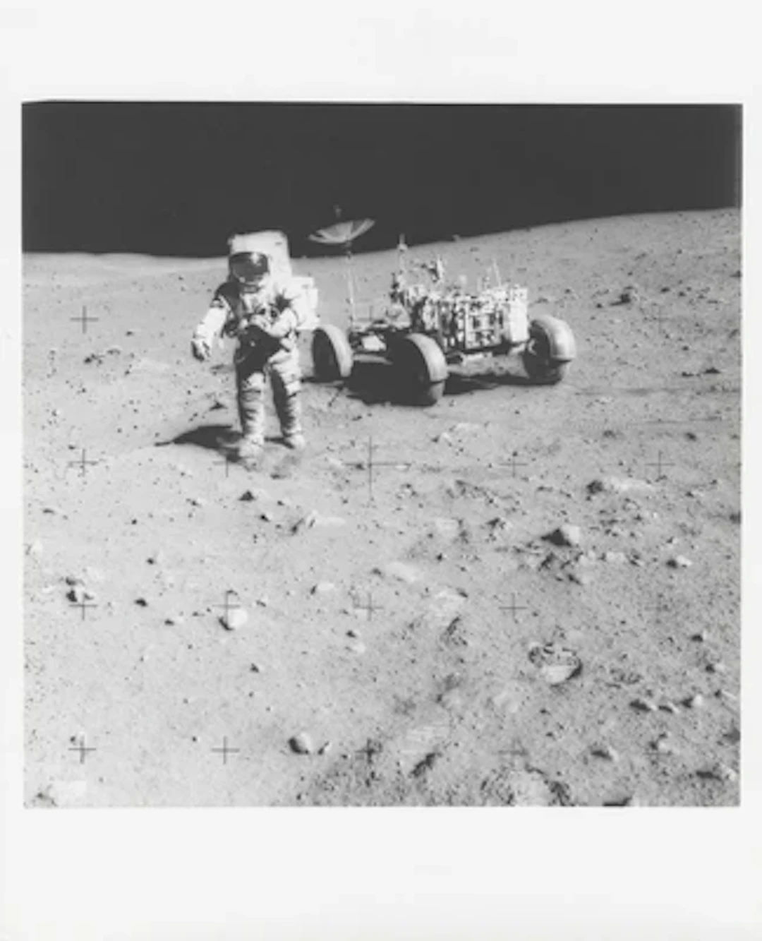 APOLLO 15 - David Scott Beside the Lunar Rover at Station 10