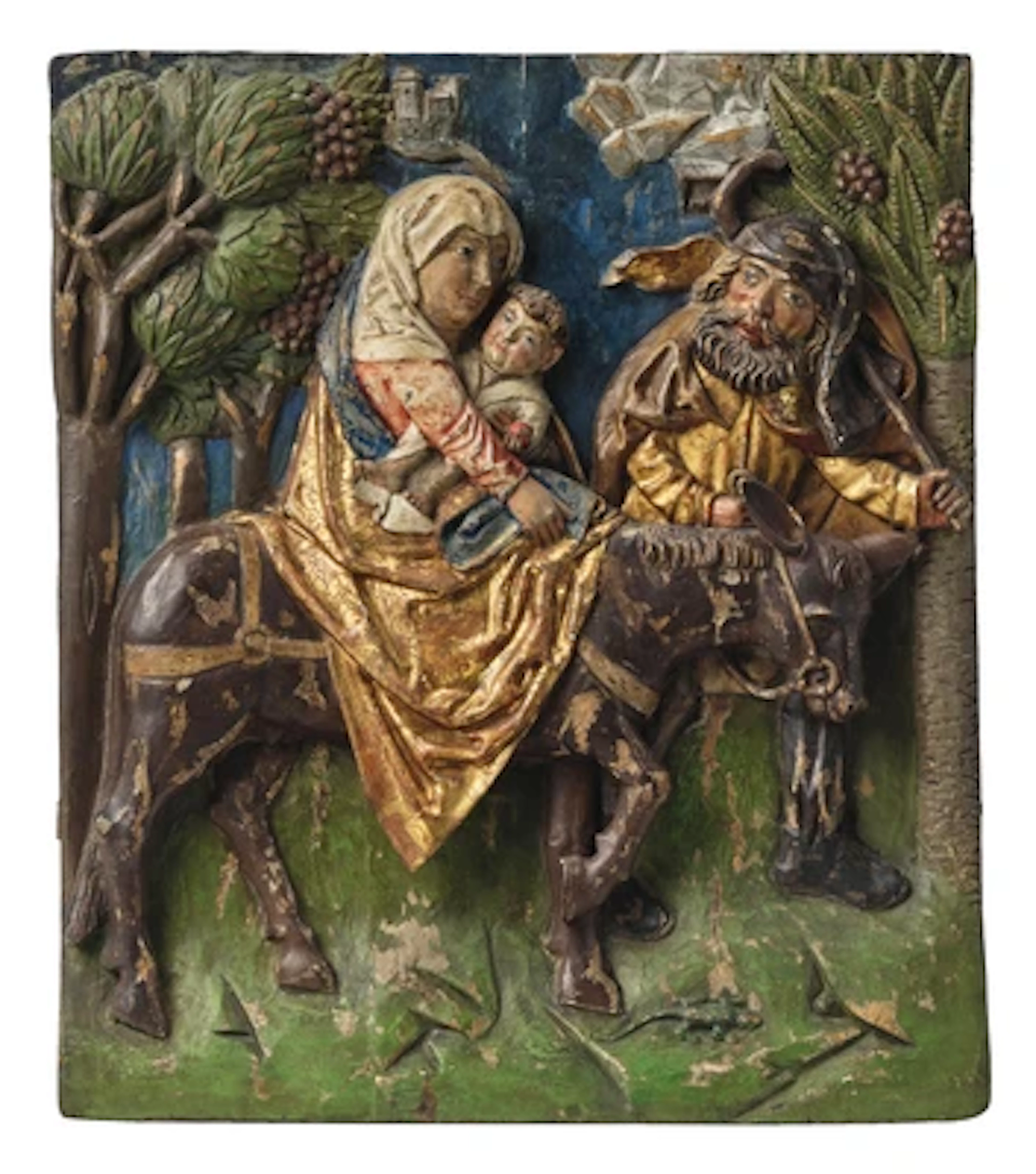 Relief, Flucht nach Ägypten, alpenländisch 16. Jh.