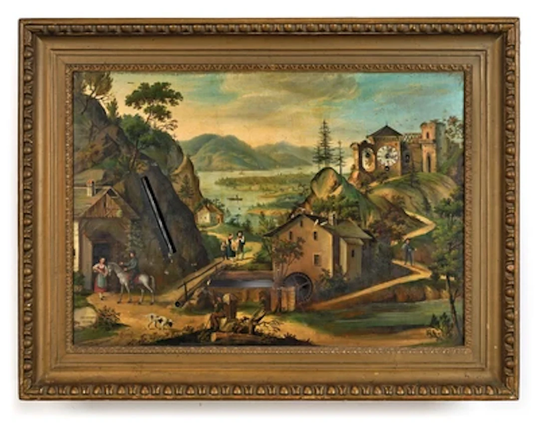 A Biedermeier Picture Clock with Automaton and Musical Mechanism “Schweitzer