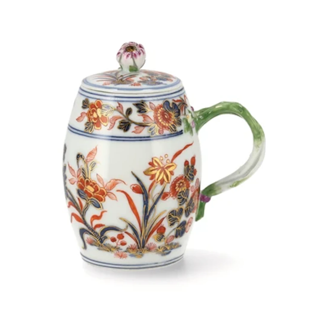 A Small Covered Jug with Imari Decoration, Meissen, c. 1740