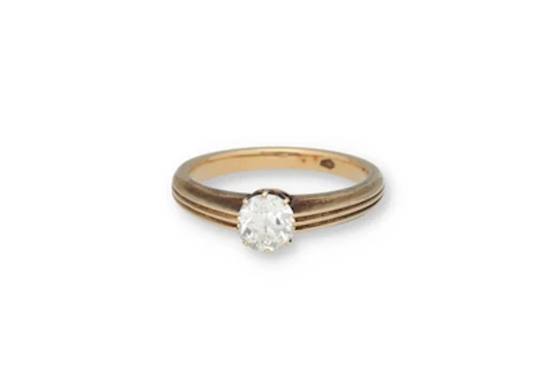 Altschliffbrillantsolitär Ring ca. 0,60 ct