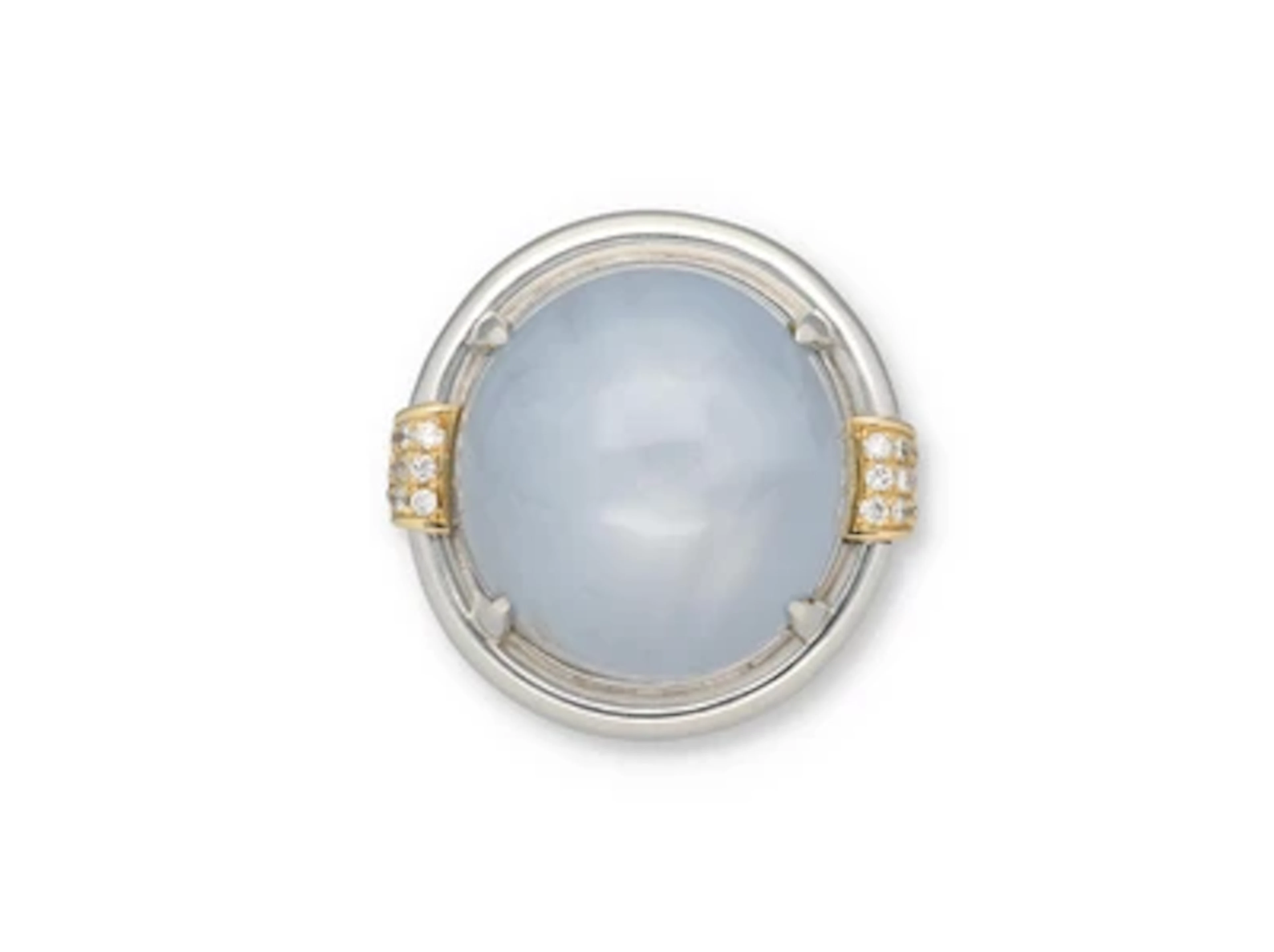 Ring mit unbehandeltem Sternsaphir ca. 55,53 ct