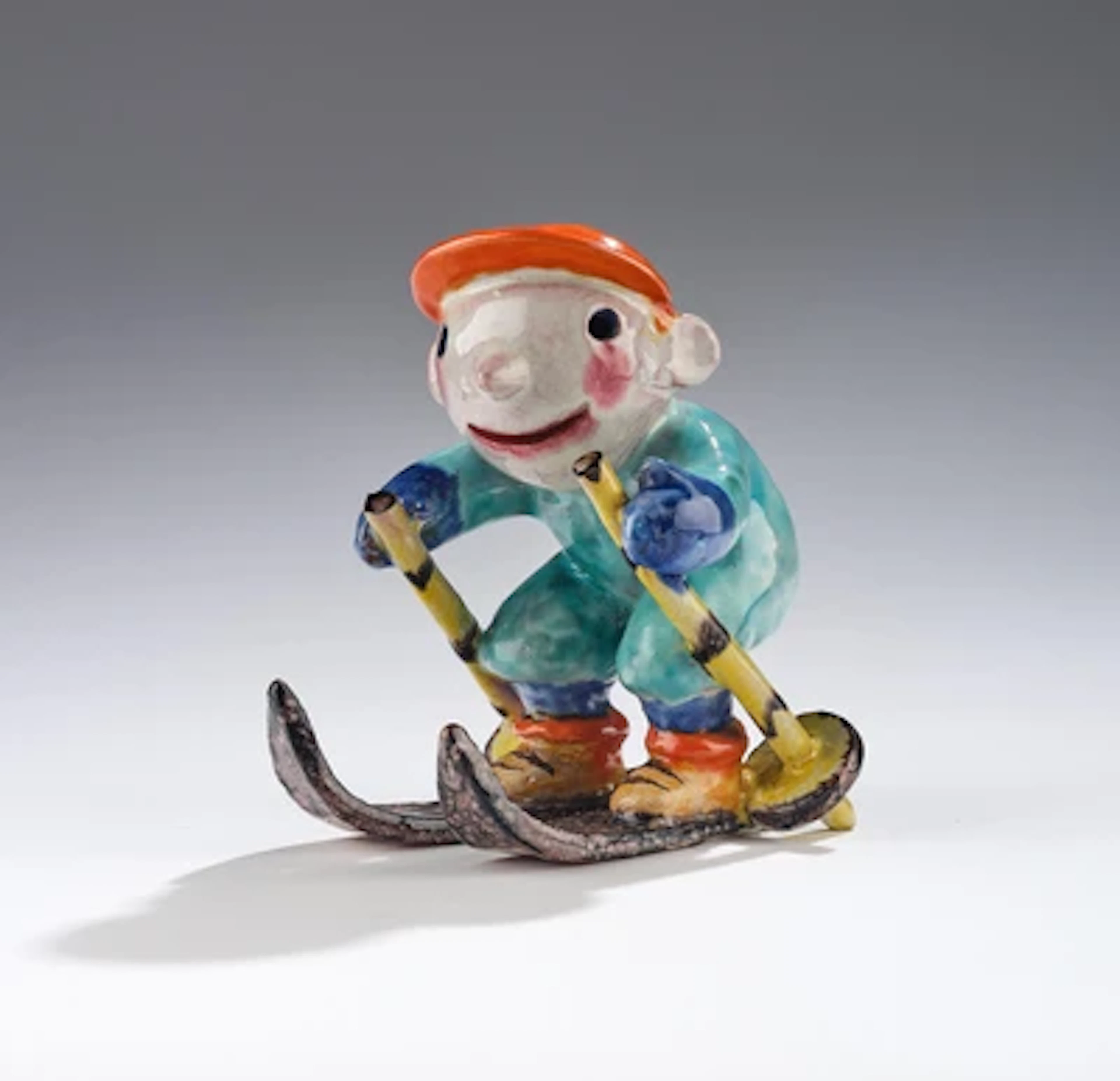 Walter Bosse, seltene Figur eines Skifahrers, Kufstein, 1924-37