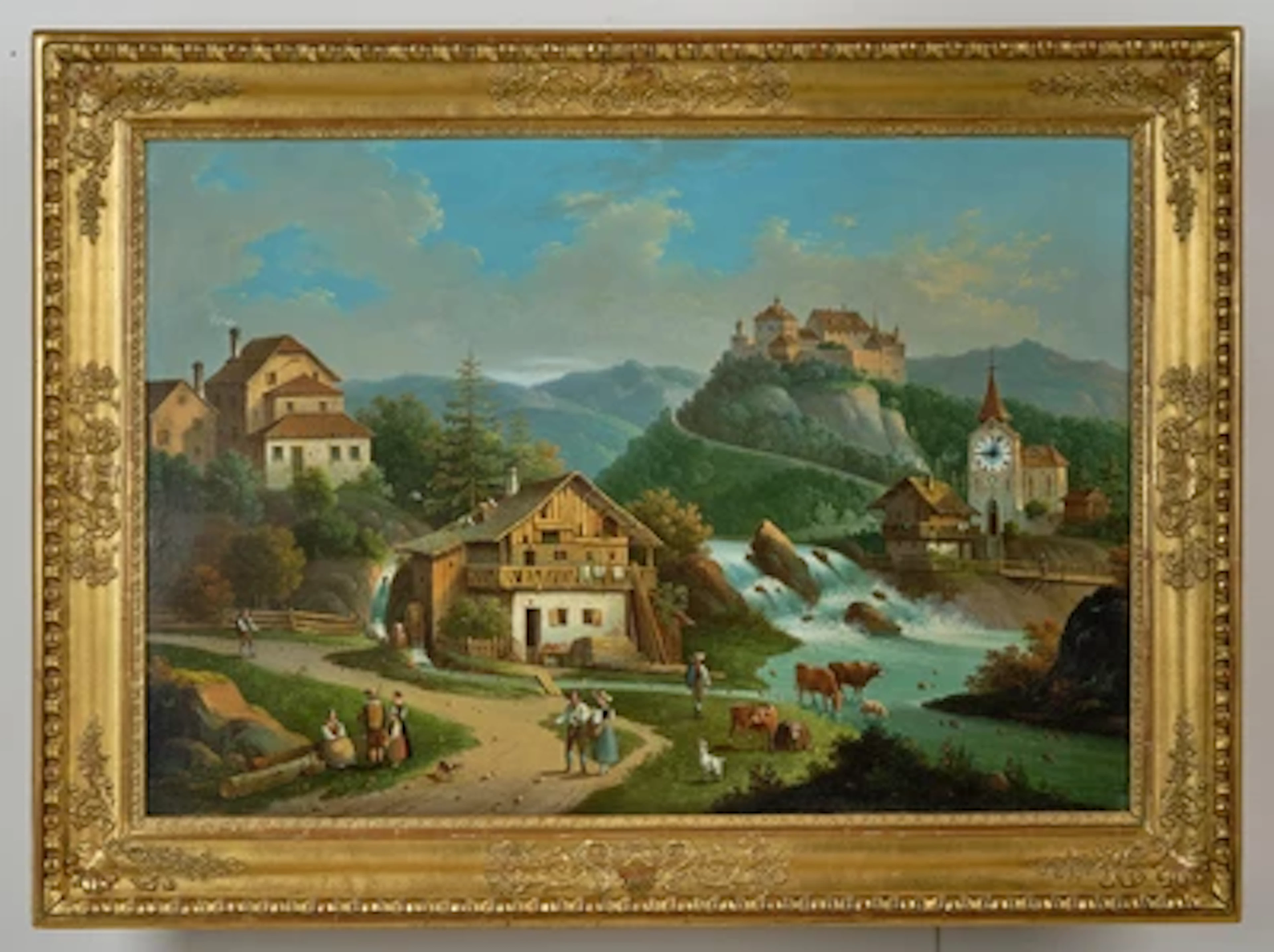 Biedermeier Bilderuhr